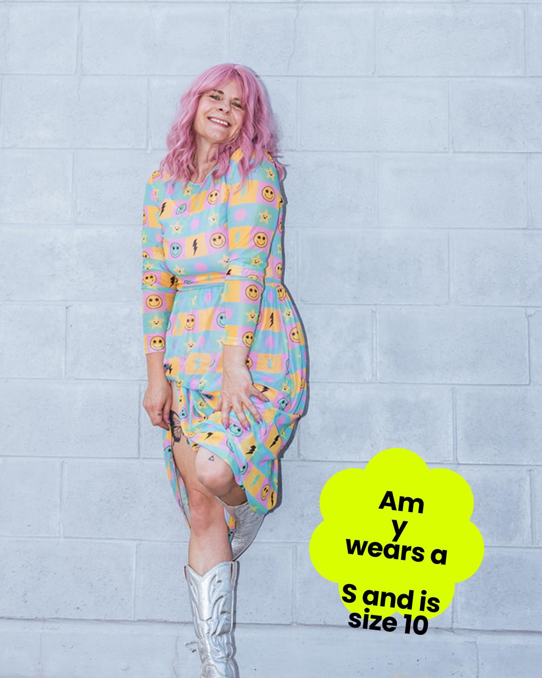 Rainbow Square Mesh Dress - OLINE THIS THURSDAY