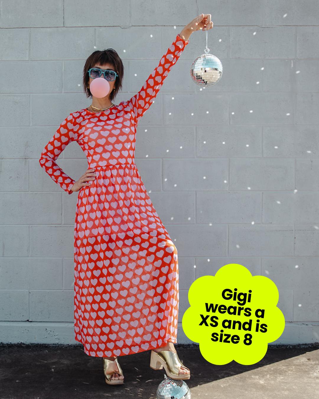 Love Heart Mesh Dress - OLINE THIS THURSDAY