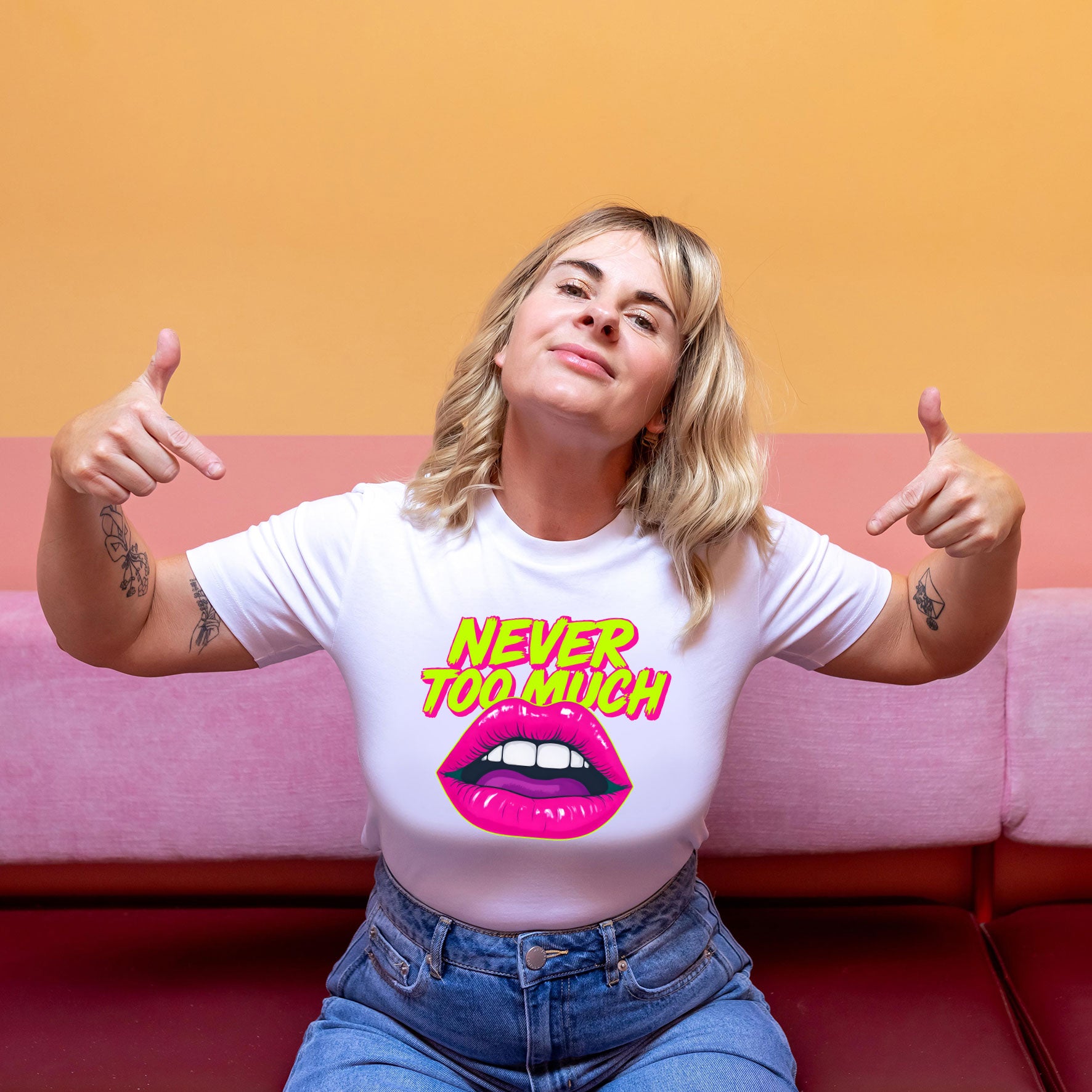 Never too Much Womens White Tee