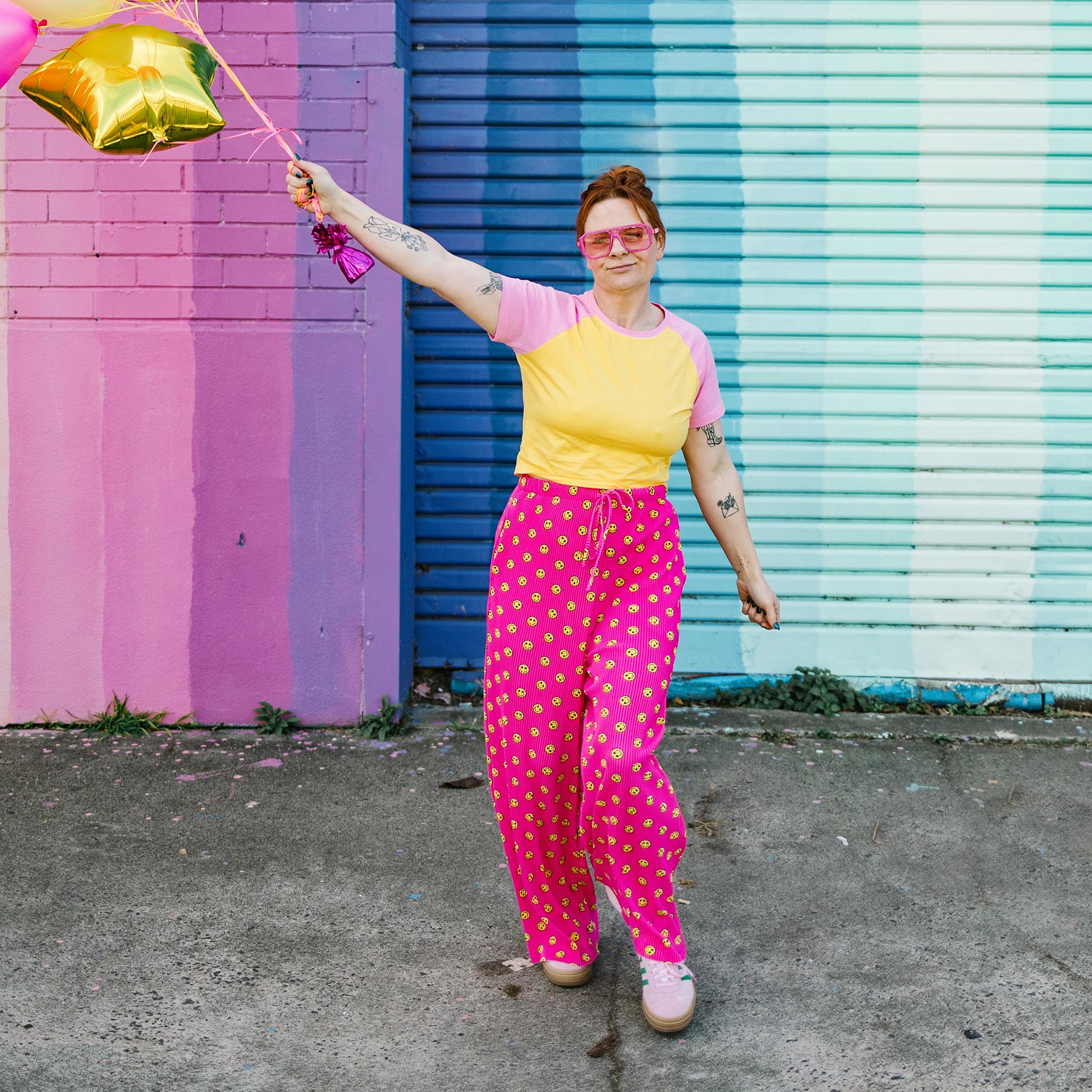 Smiley Face Stretch Pants