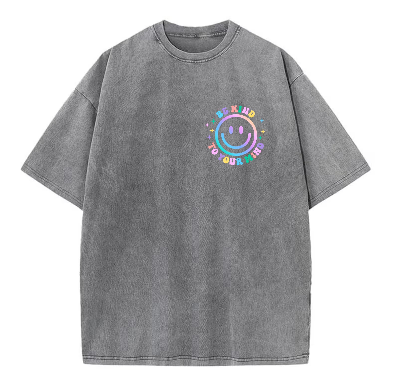 Be Kind Acid Grey Oversize Tee