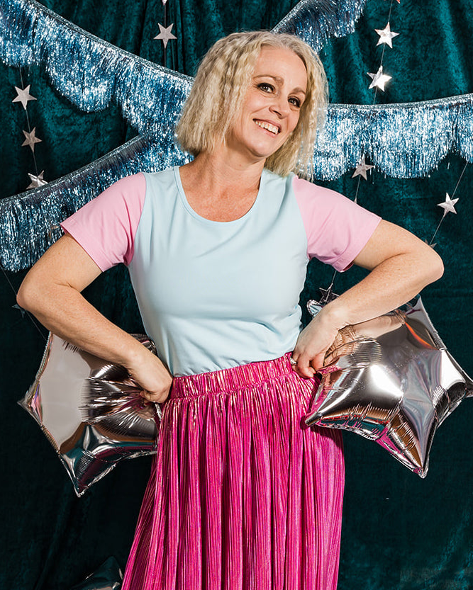 Blue & Pink Scoop Tee - ONLINE OCT 15!