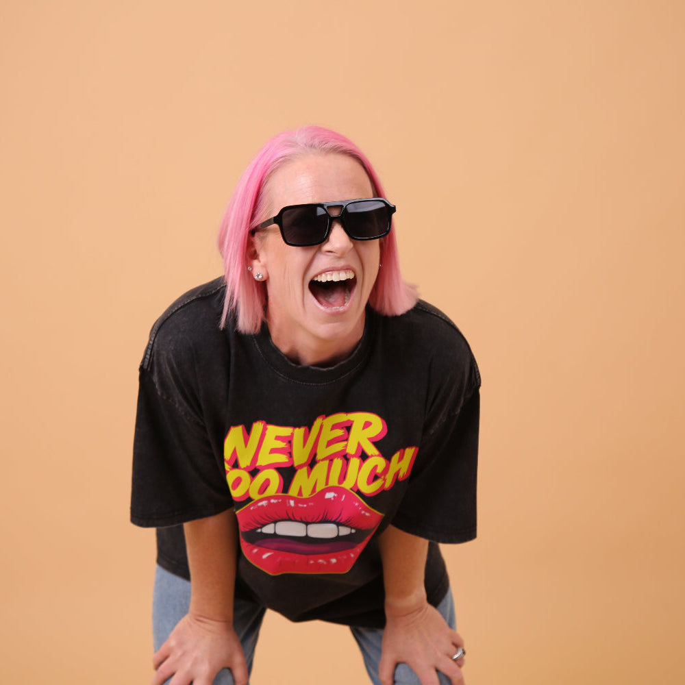 Never Too Much Black Oversize Tee