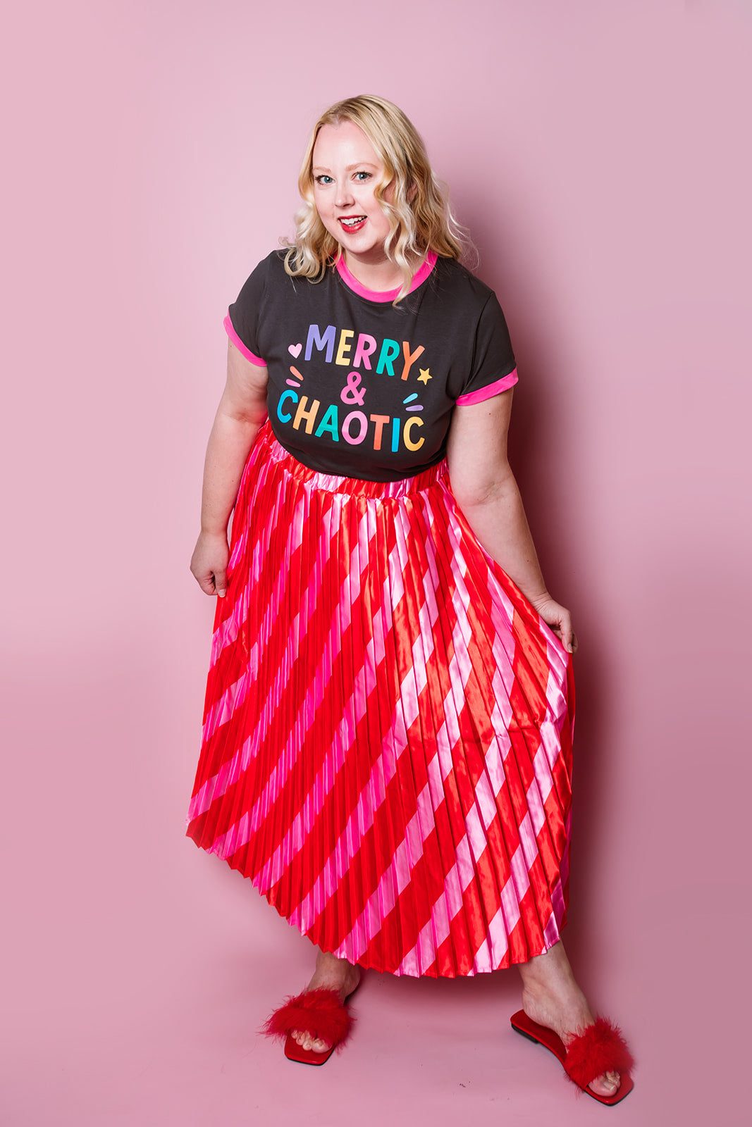 Candy Cane Satin Skirt
