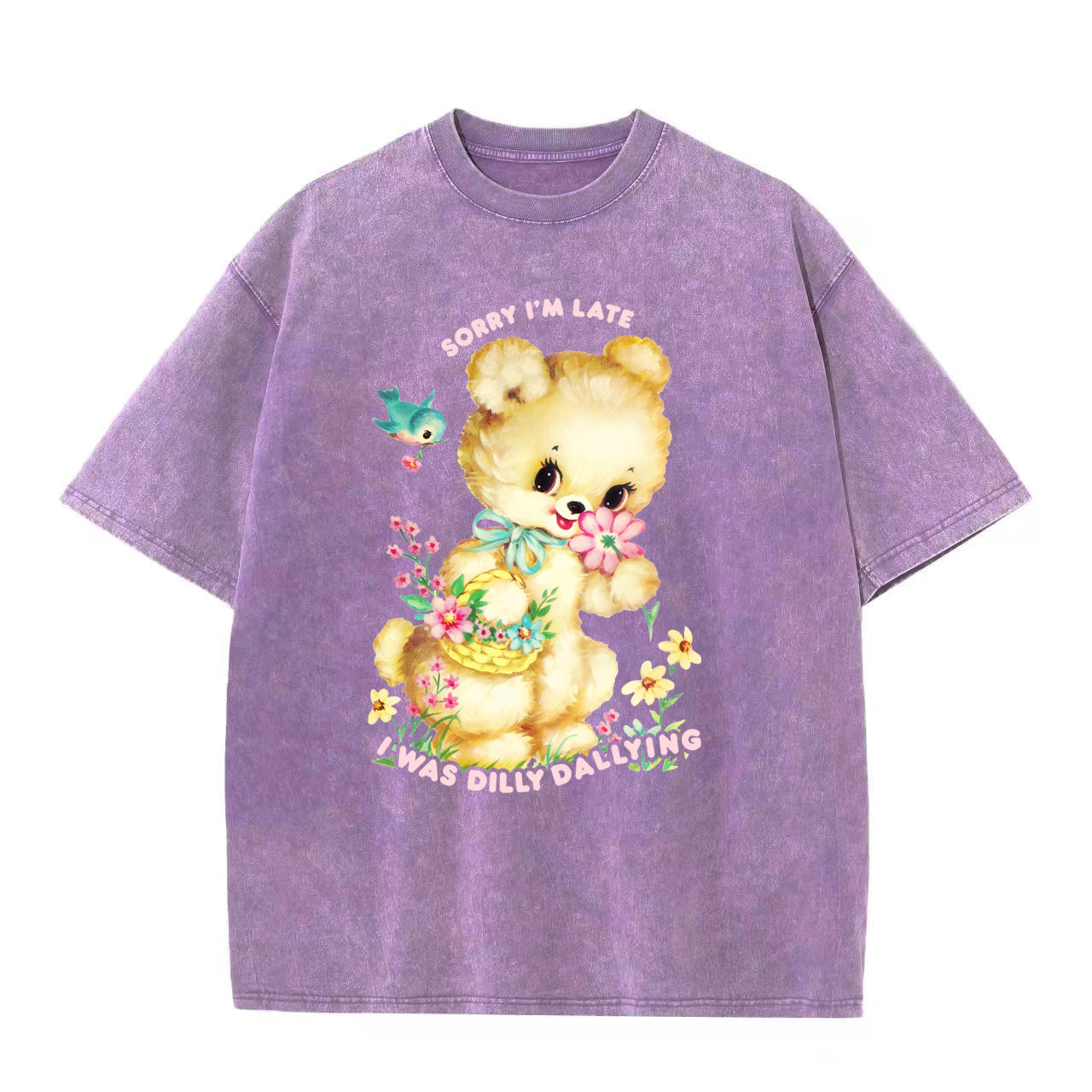 Dilly Dally Purple Acid Oversize Tee