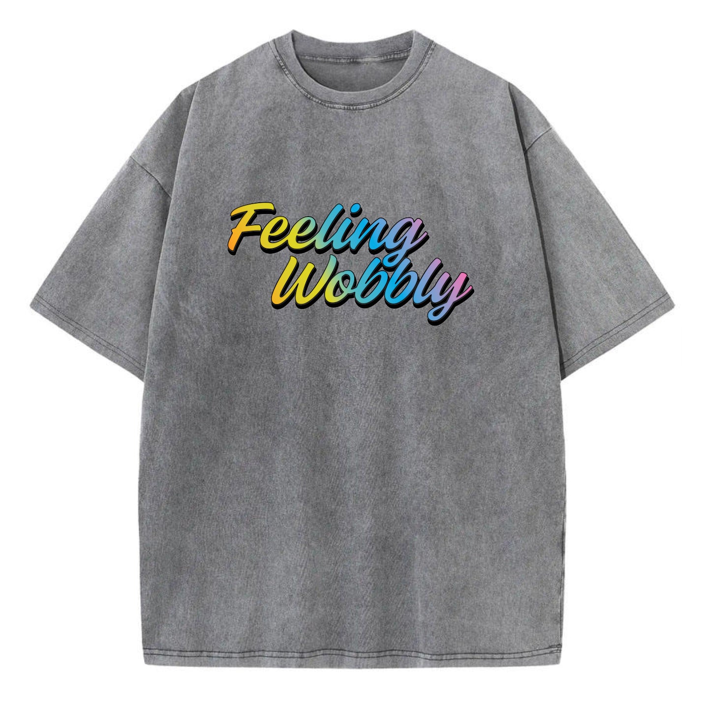 Feeling Wobbly Acid Grey Oversize Tee