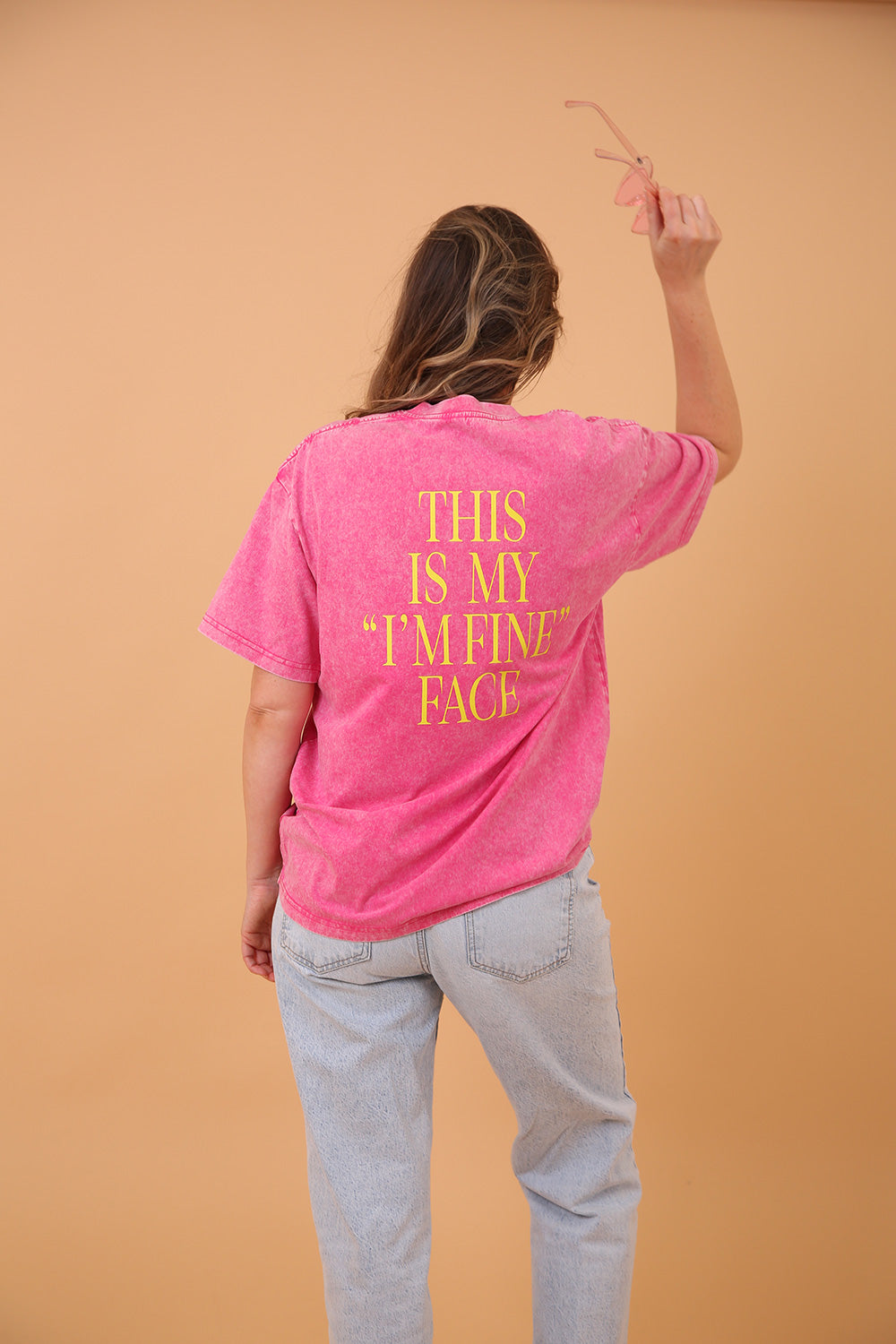 This is my I'm Fine Face Pink Oversize Tee