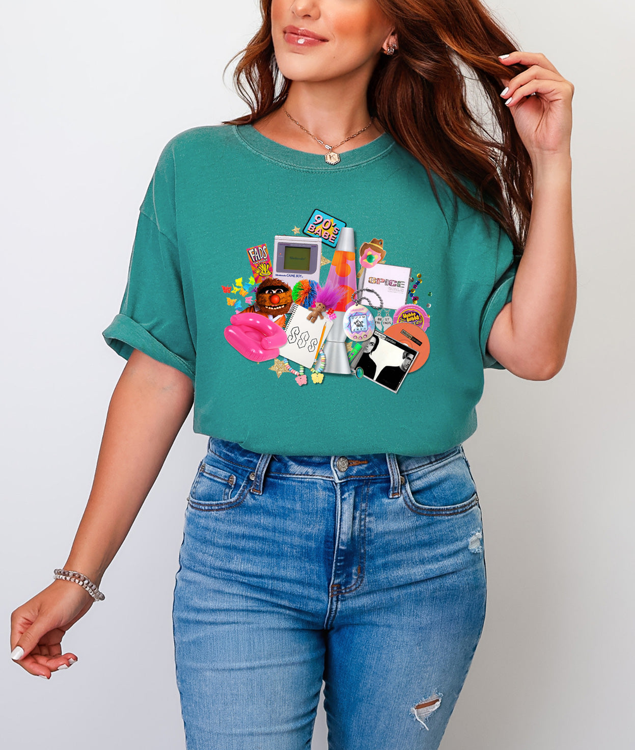 90s Babe Acid Emerald Oversize Tee