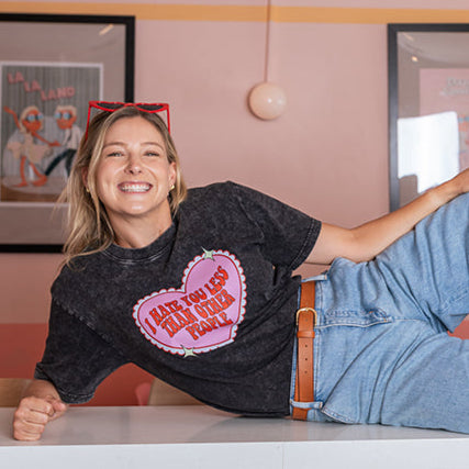 I Hate You Less Than Other People Black Oversize Tee