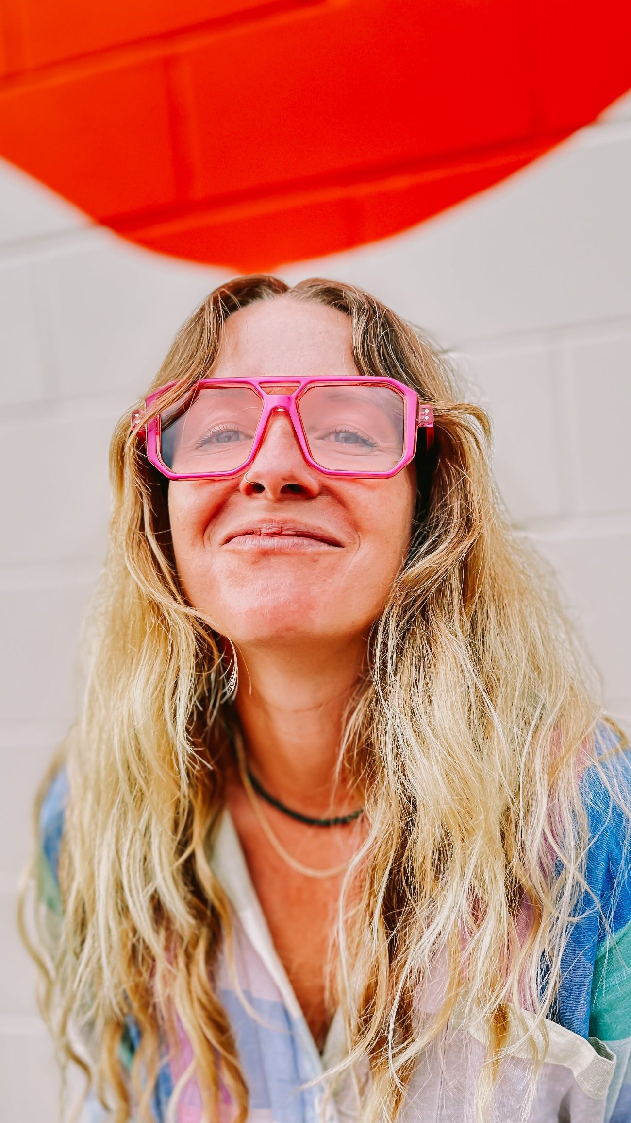 Pink Neon Square Sunglasses