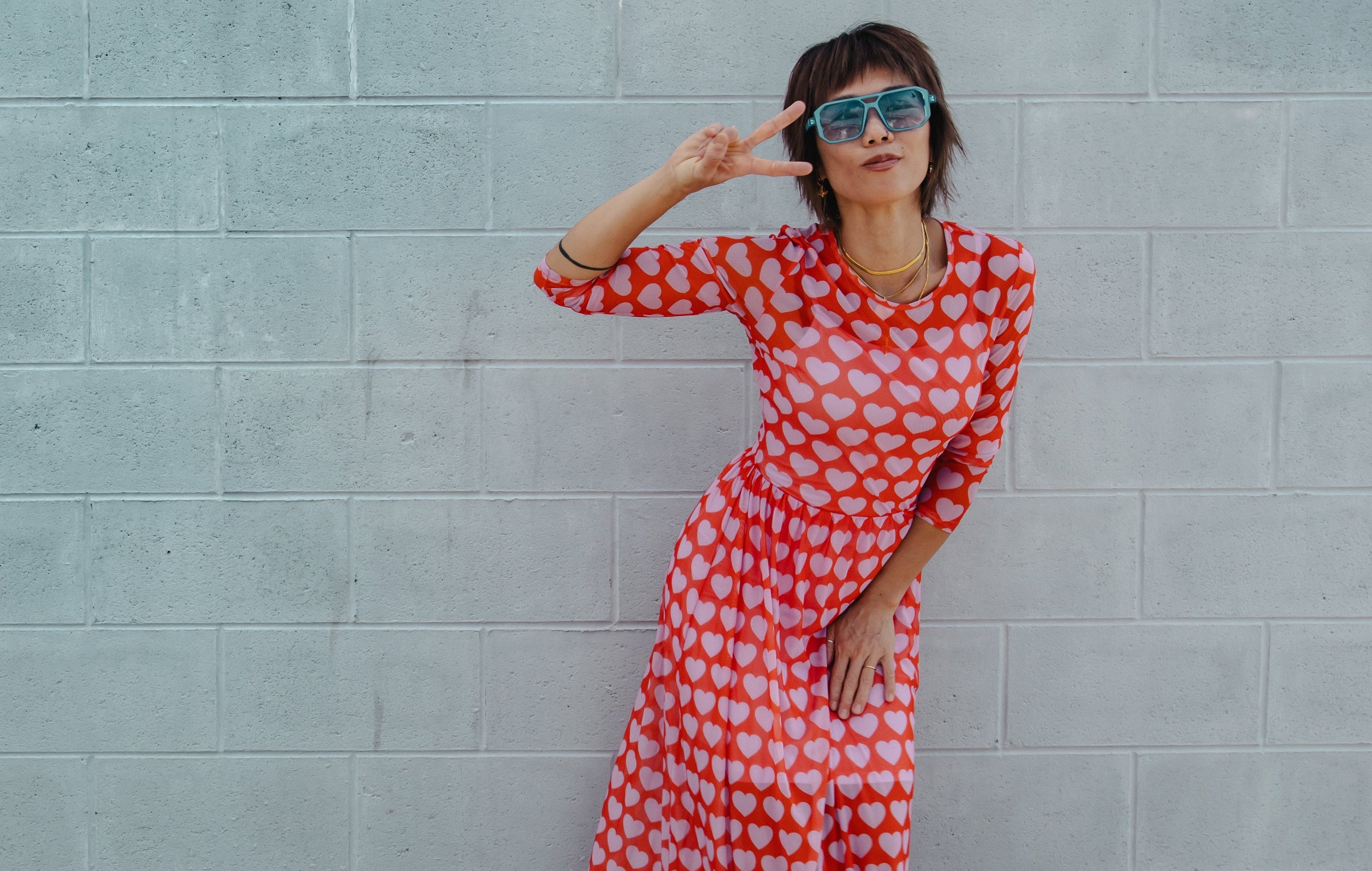 Love Heart Mesh Dress - OLINE THIS THURSDAY