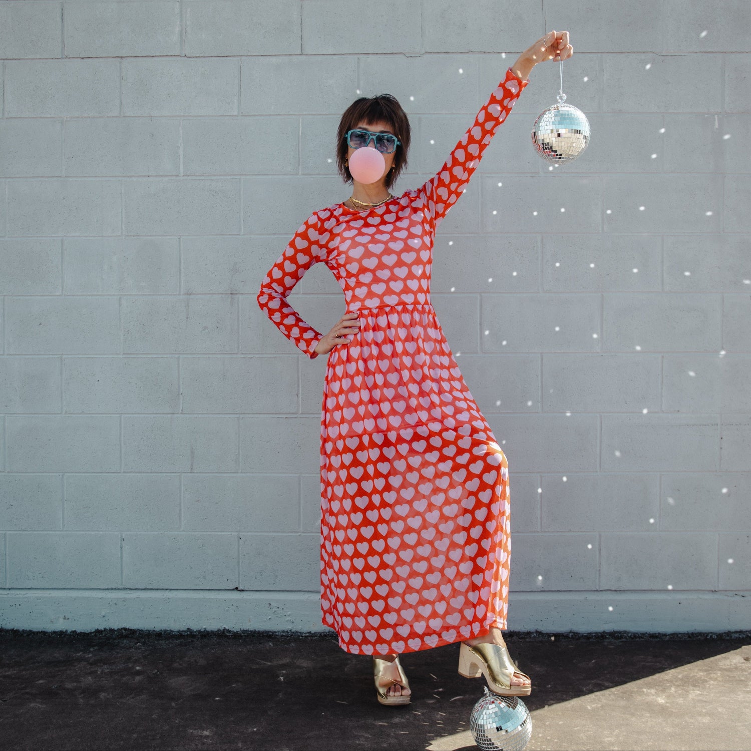 Love Heart Mesh Dress - OLINE THIS THURSDAY