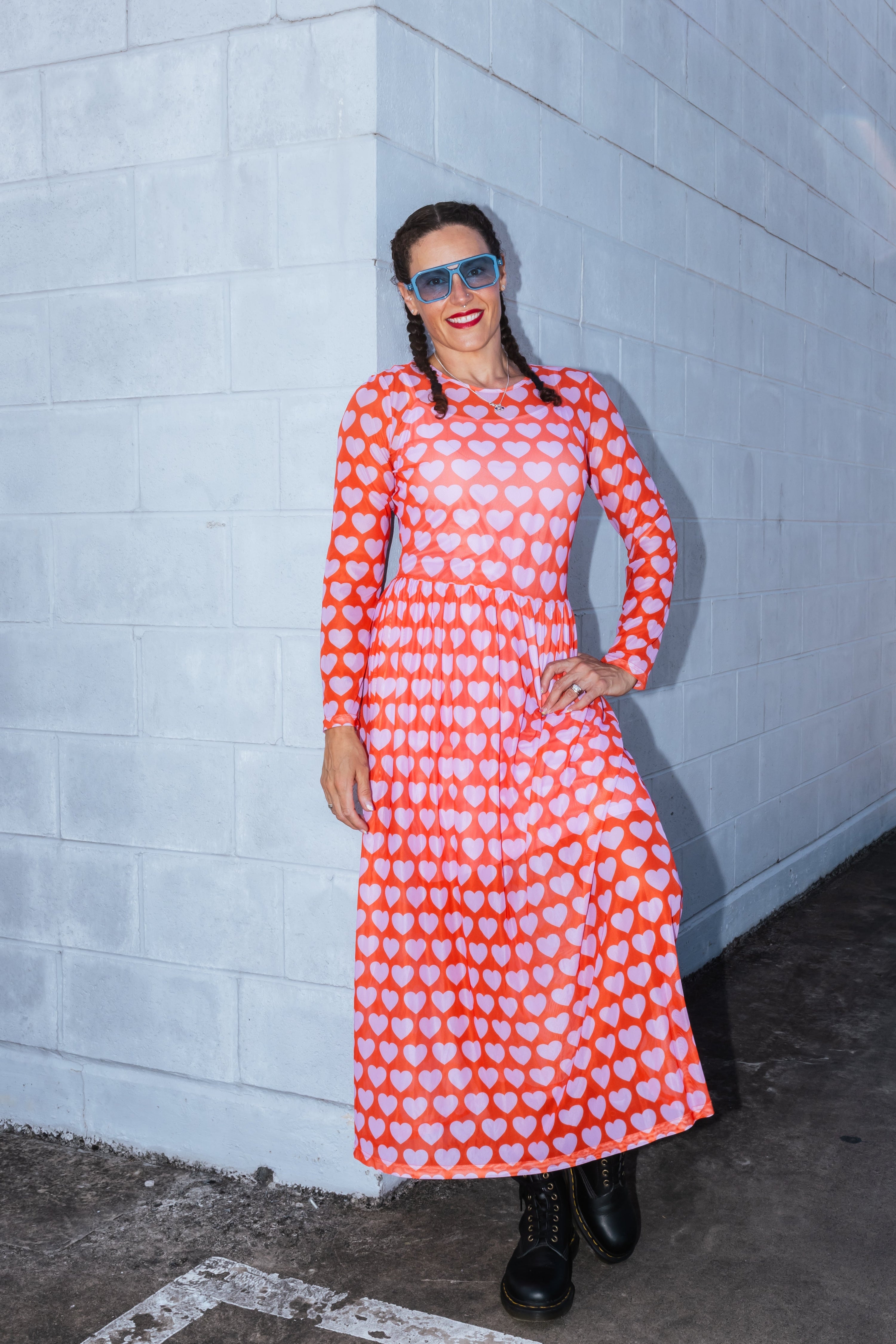 Love Heart Mesh Dress - OLINE THIS THURSDAY