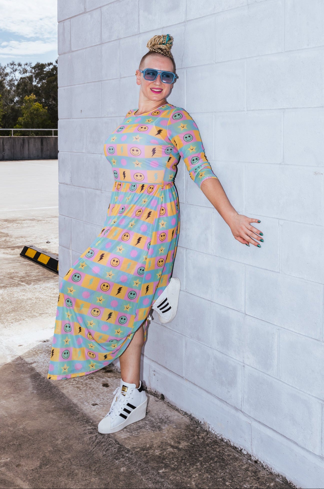 Rainbow Square Mesh Dress - OLINE THIS THURSDAY