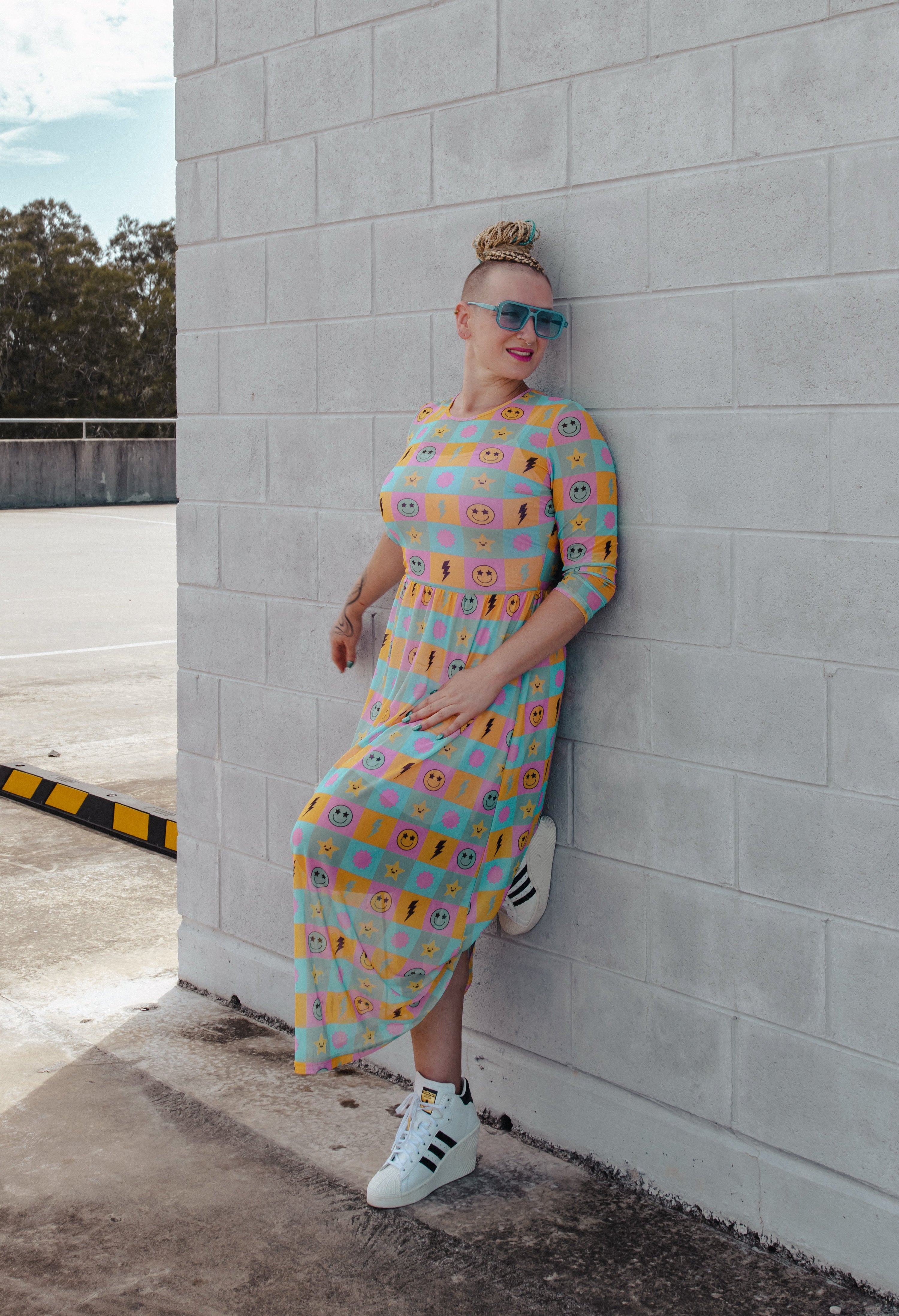 Rainbow Square Mesh Dress - OLINE THIS THURSDAY