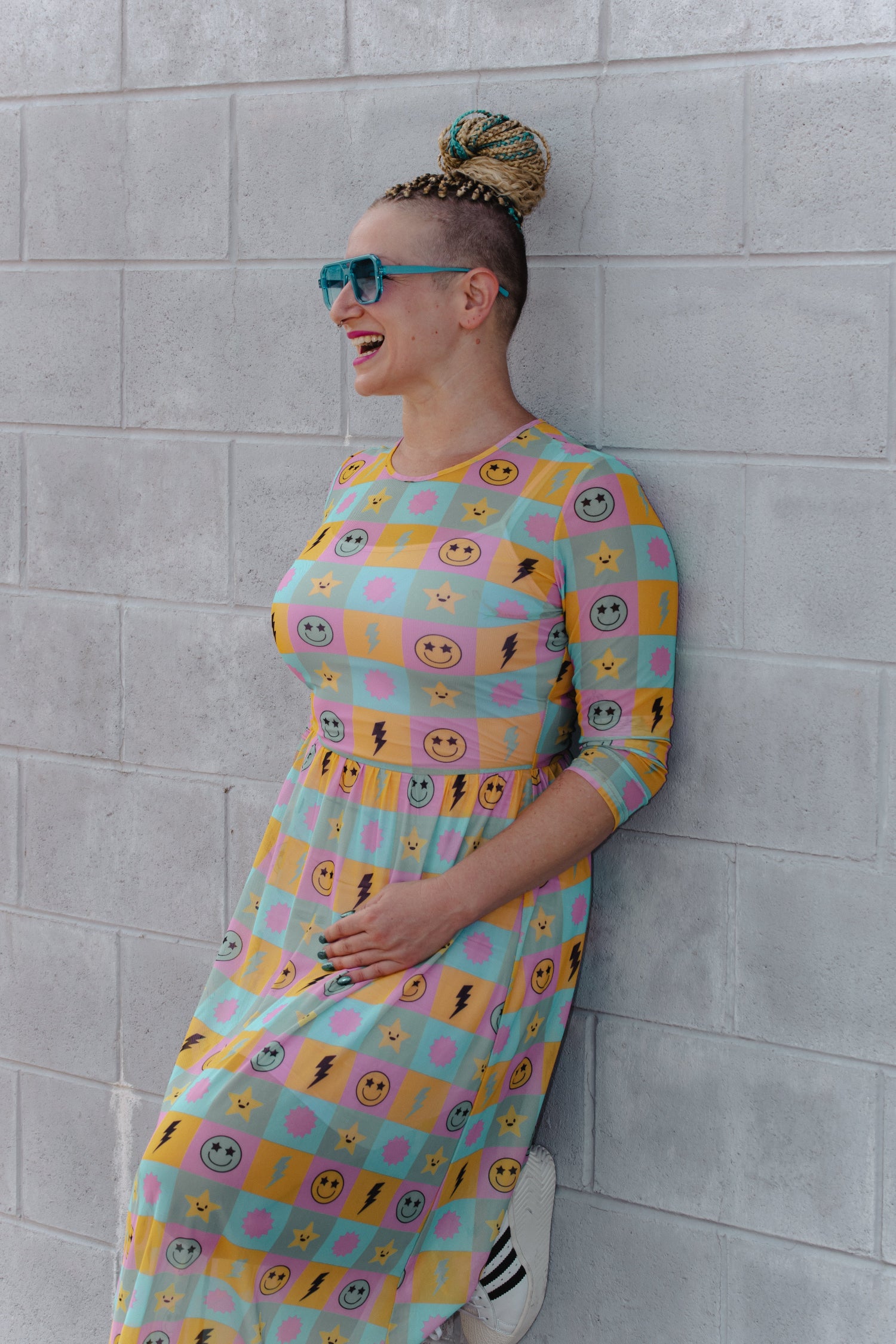 Rainbow Square Mesh Dress - OLINE THIS THURSDAY