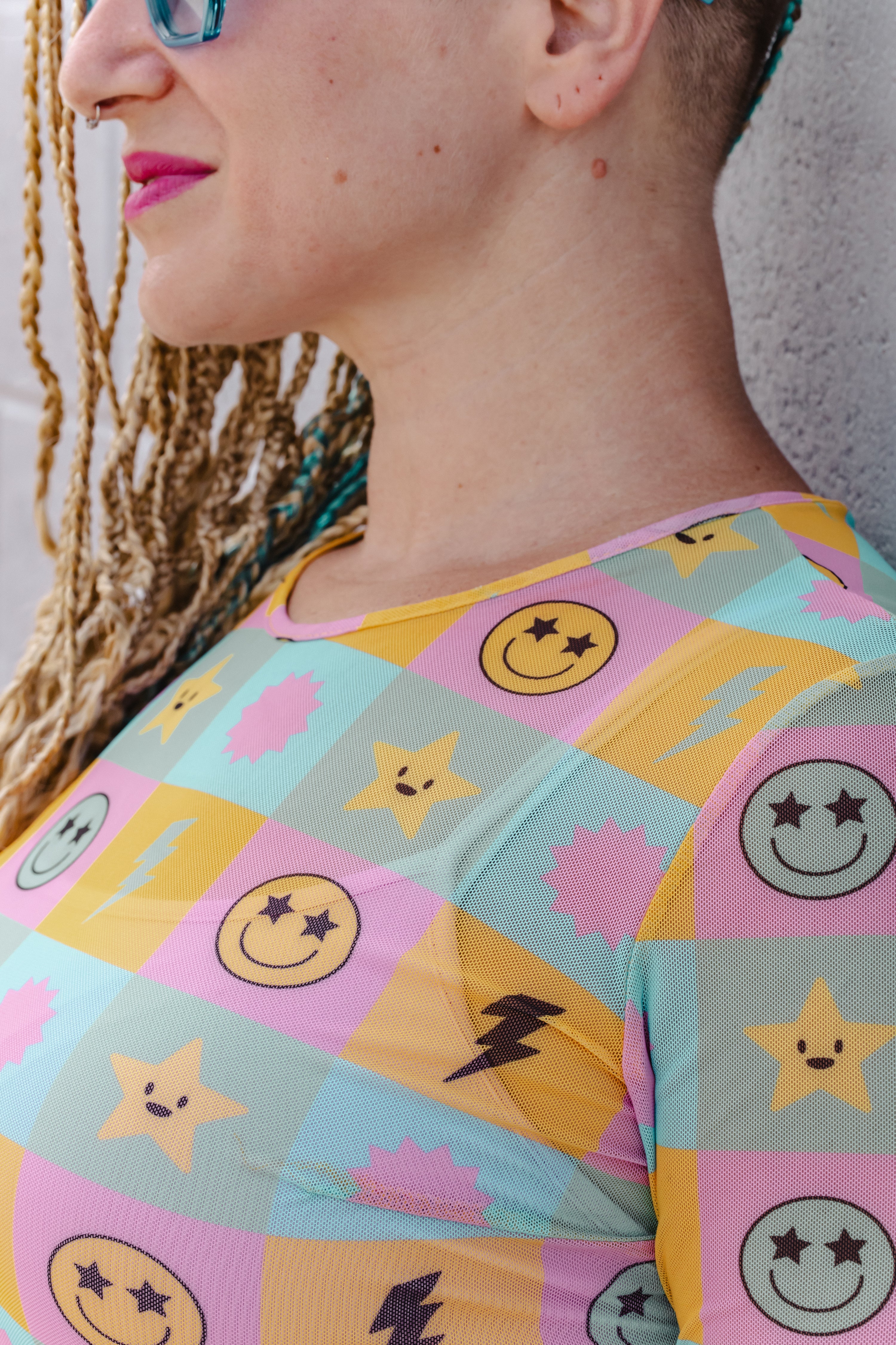 Rainbow Square Mesh Dress - OLINE THIS THURSDAY