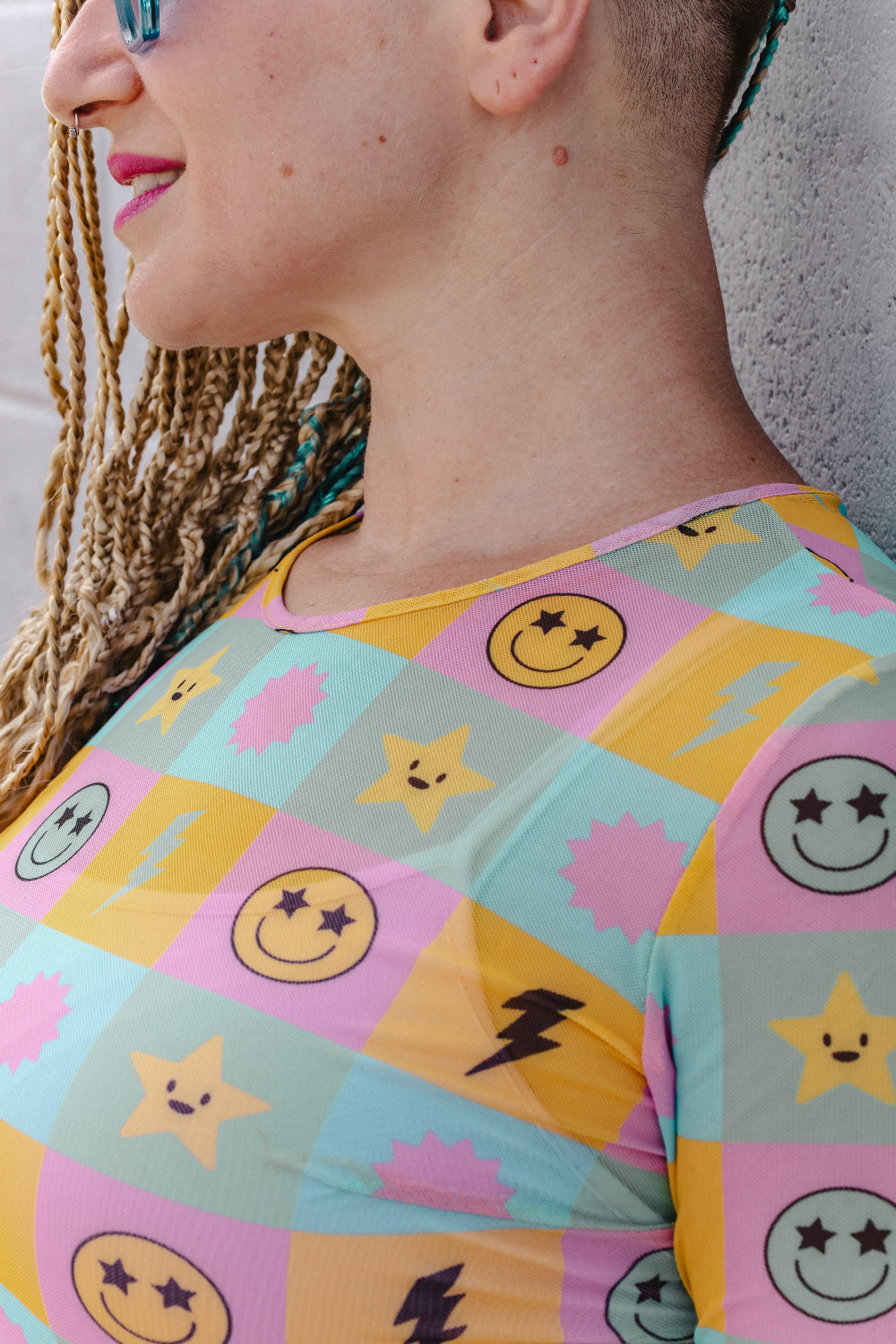 Rainbow Square Mesh Dress - OLINE THIS THURSDAY