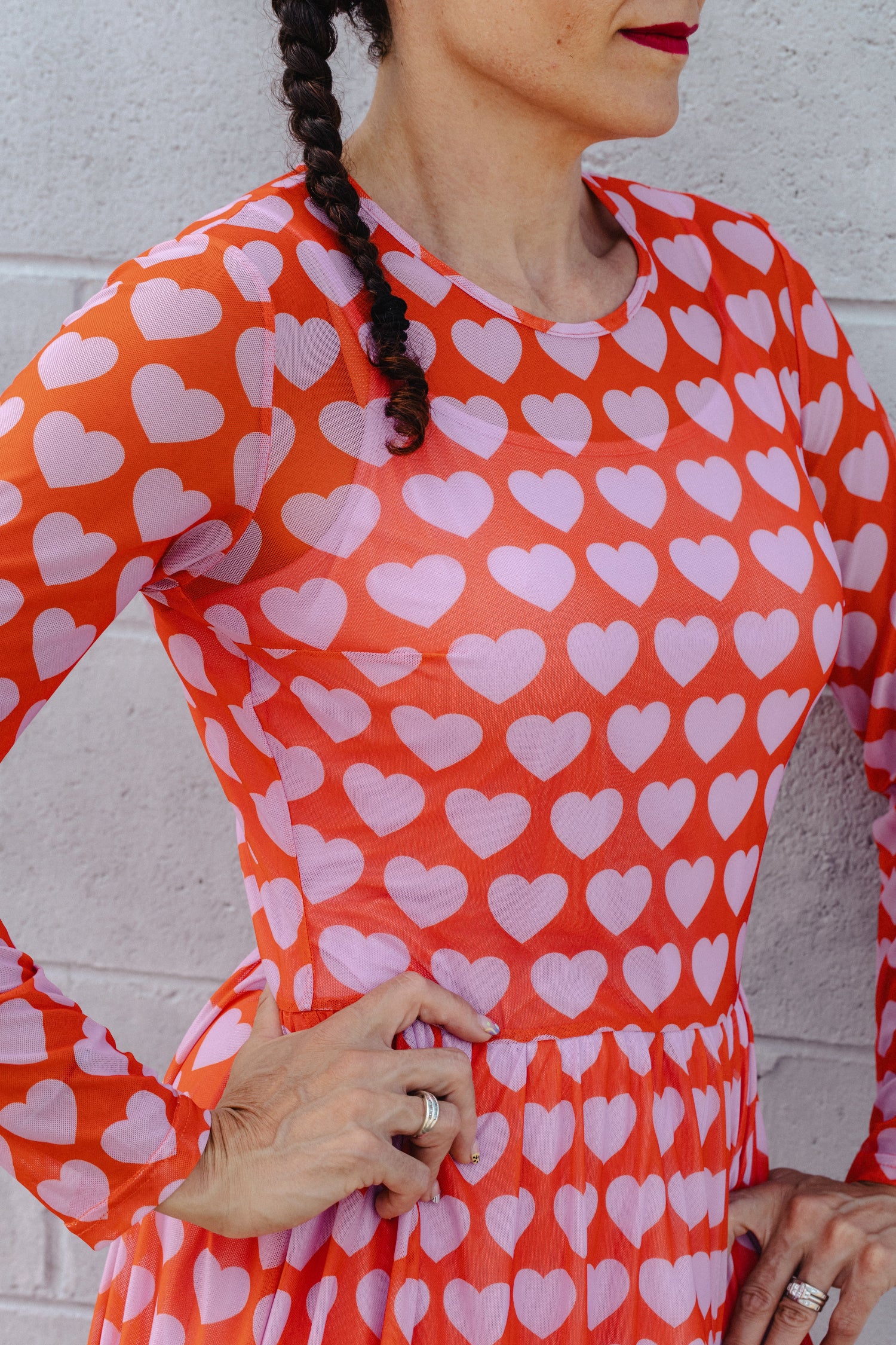 Love Heart Mesh Dress - OLINE THIS THURSDAY