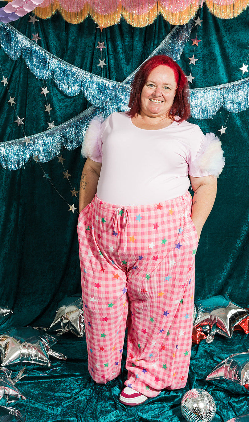 Confetti Star Plisse Stretch Pants