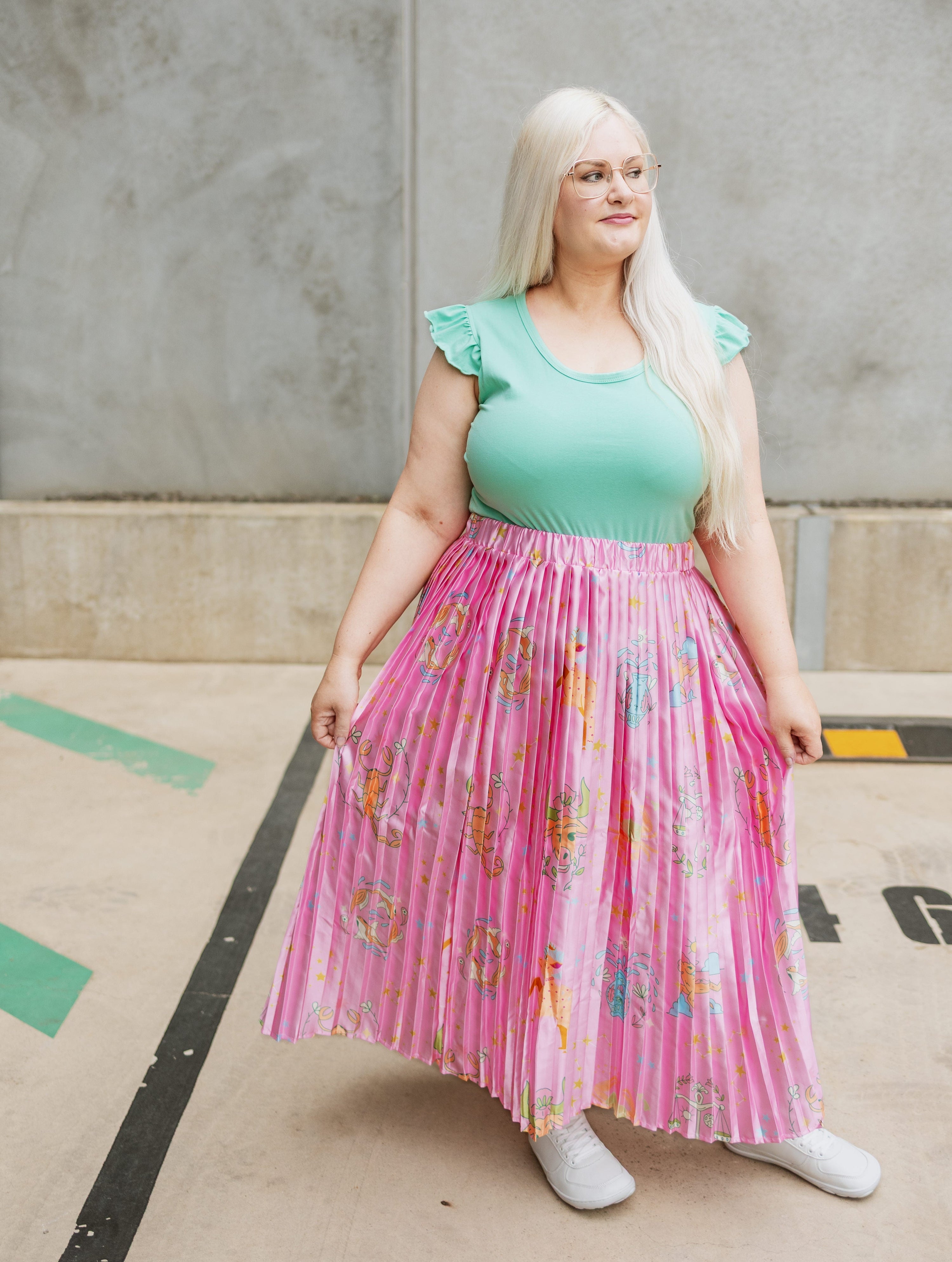 Star Sign Satin Skirt