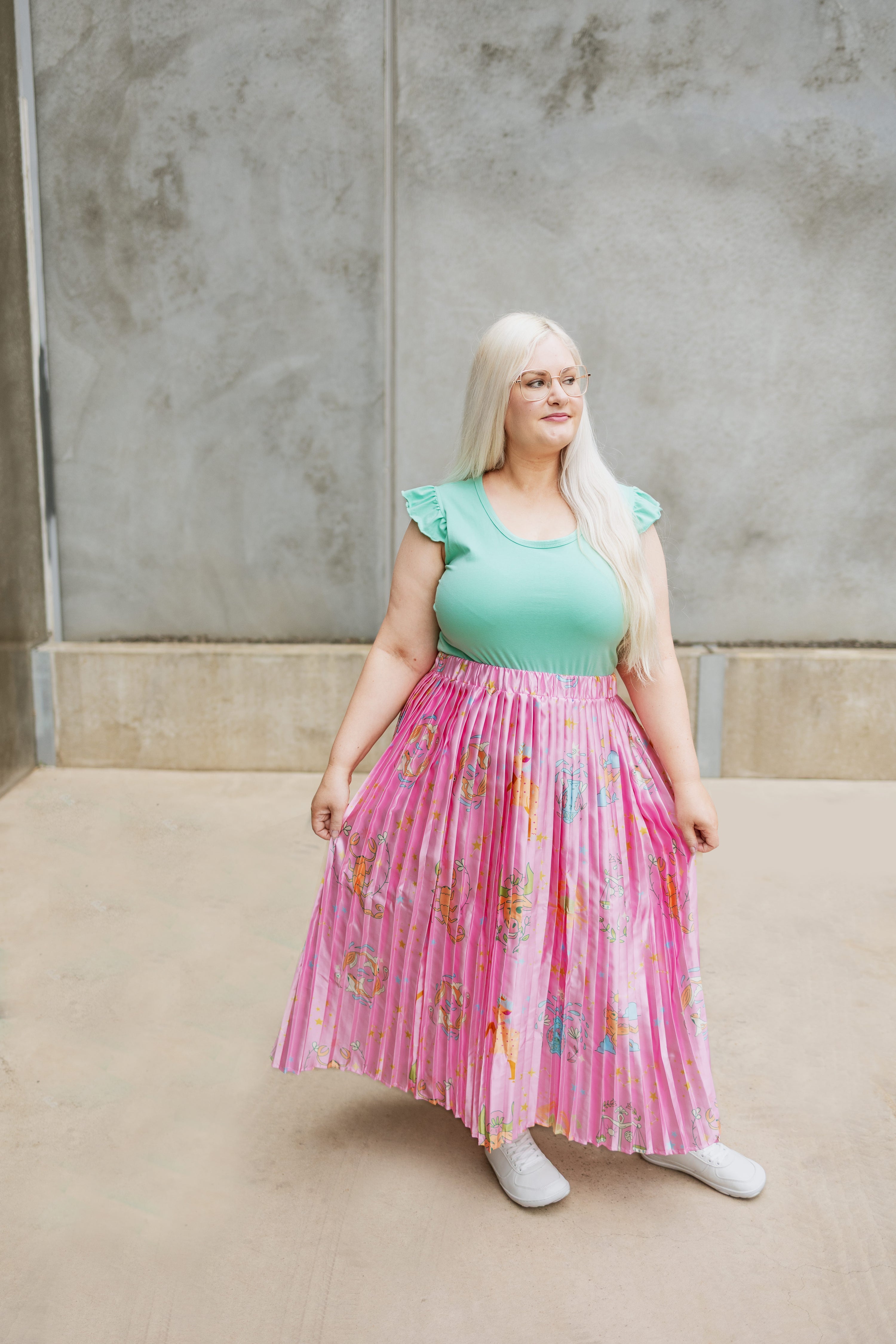 Star Sign Satin Skirt