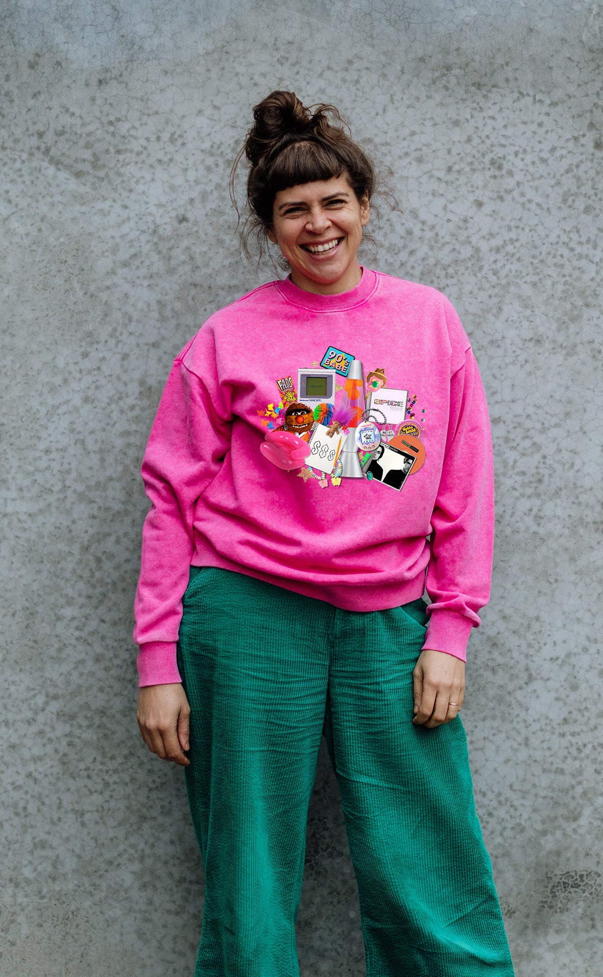 90s Babe Acid Pink Oversize Sweater