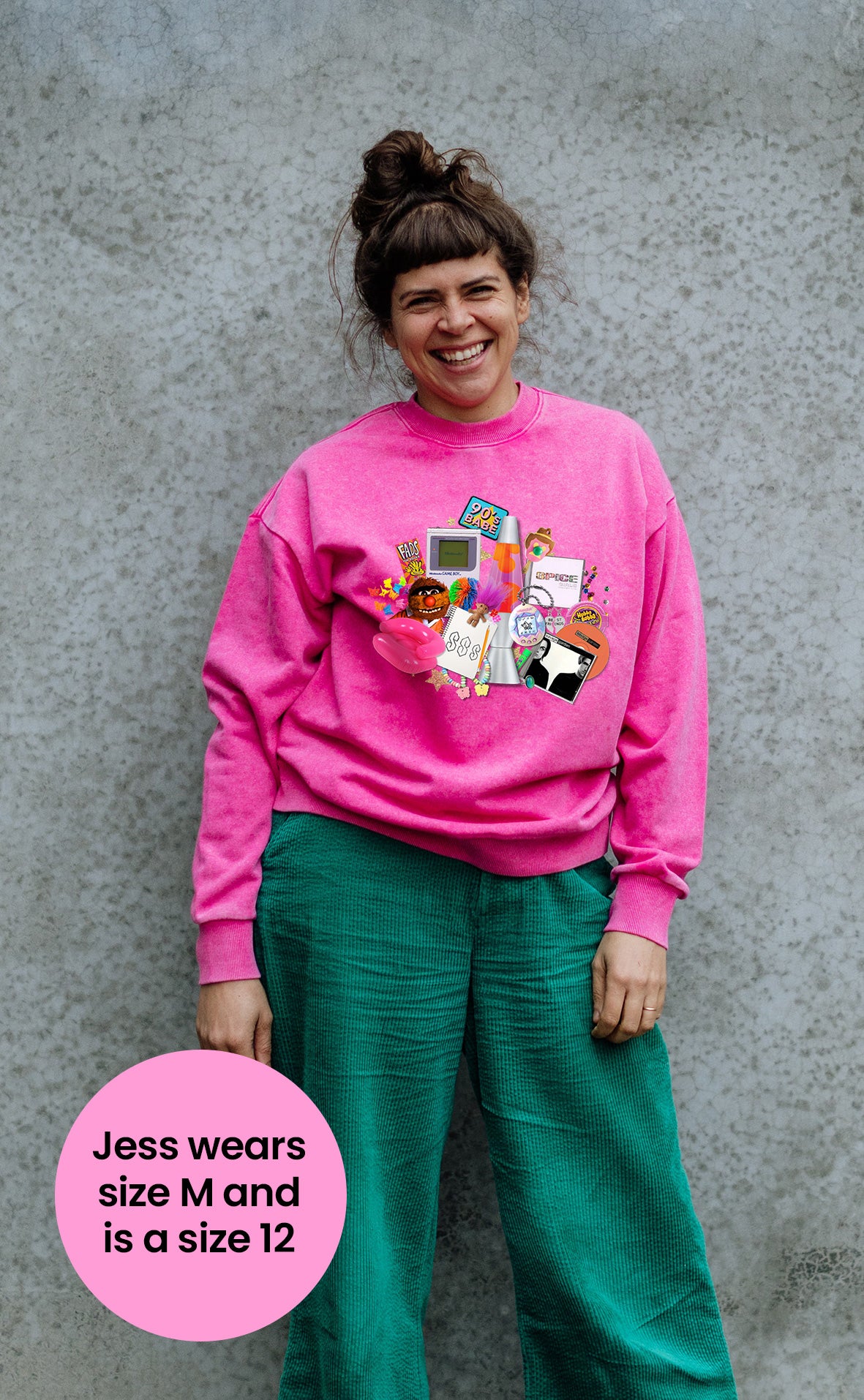90s Babe Acid Pink Oversize Sweater