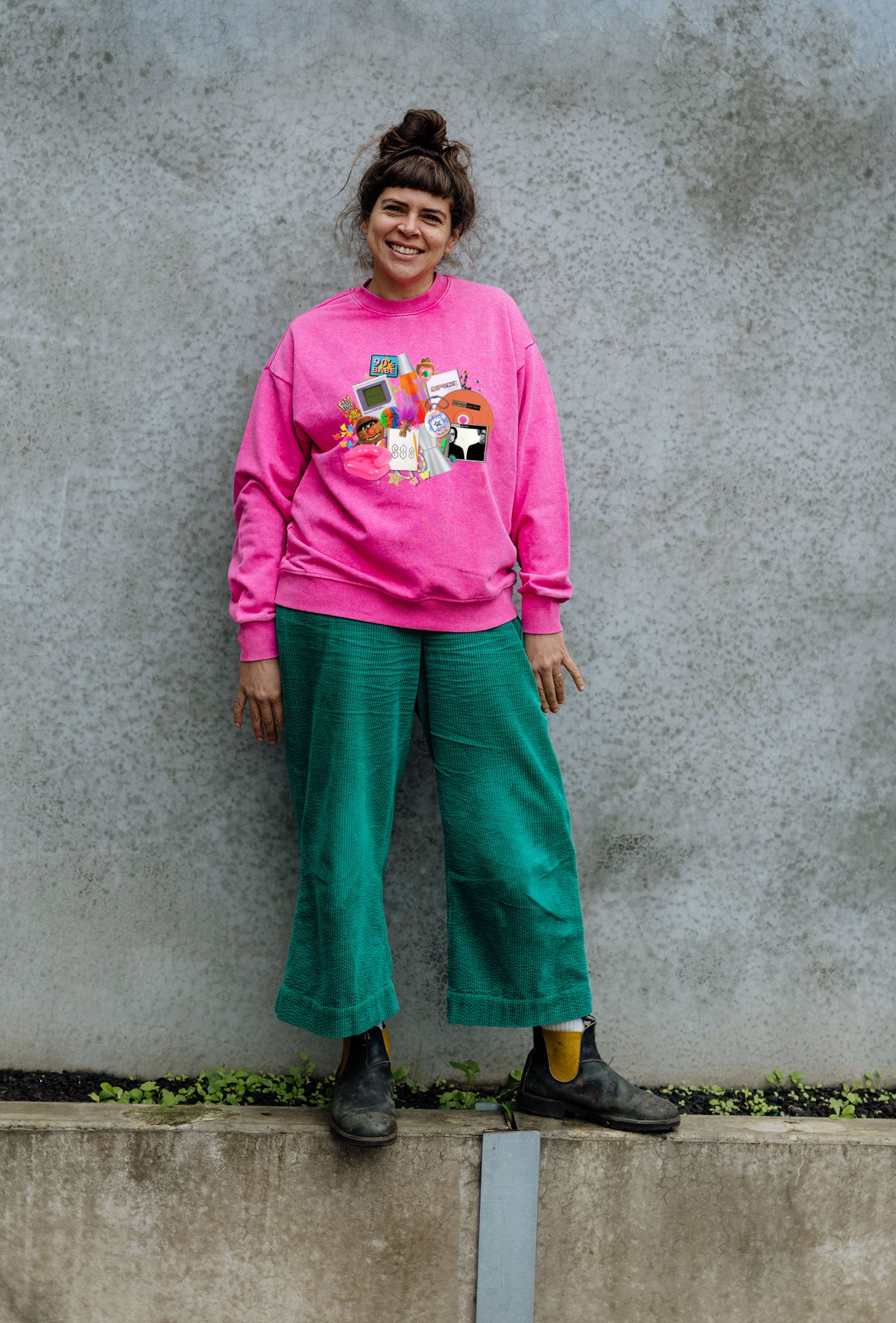 90s Babe Acid Pink Oversize Sweater