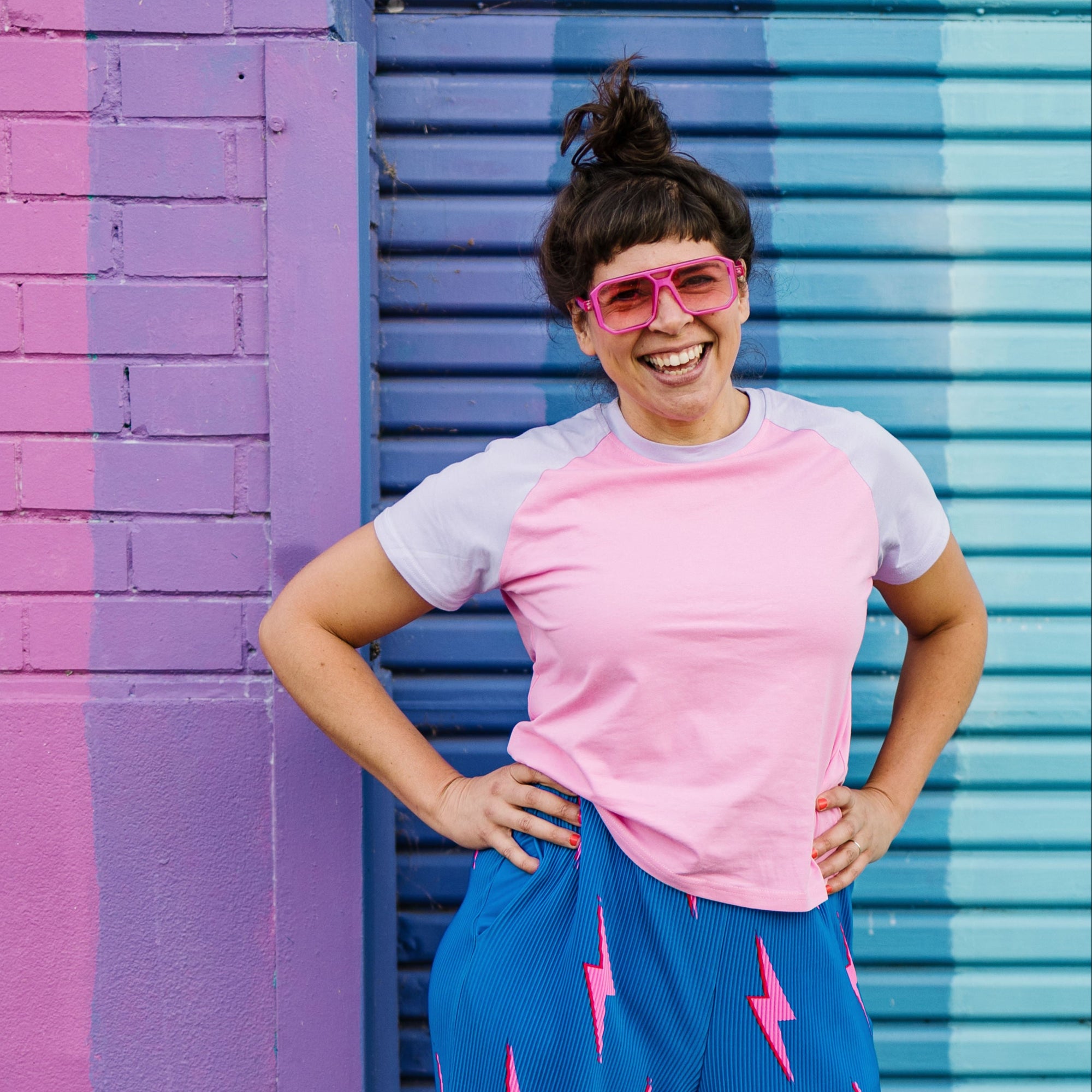 Fairy Floss Fitted Crop Raglan Tee