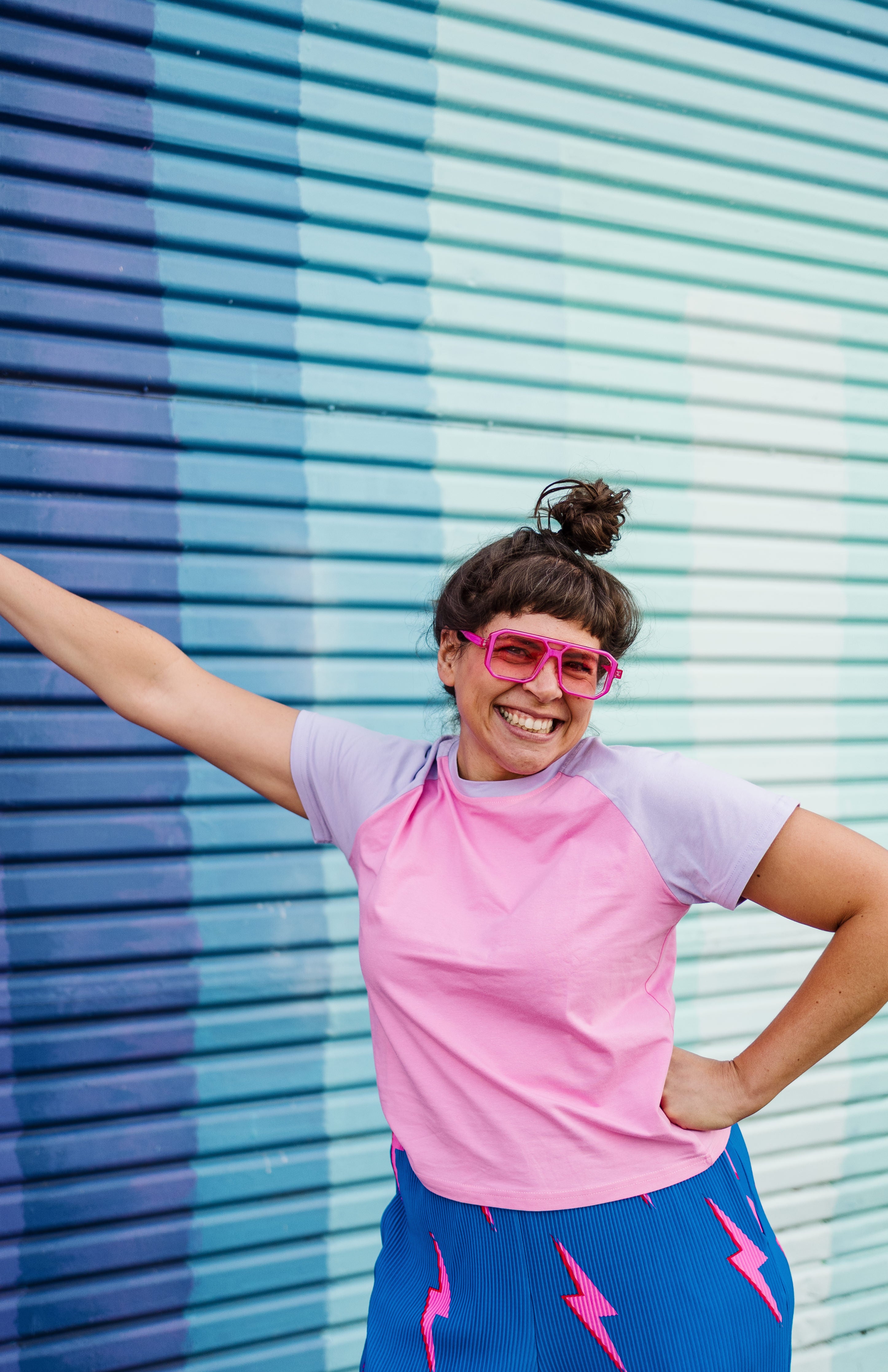 Fairy Floss Fitted Crop Raglan Tee