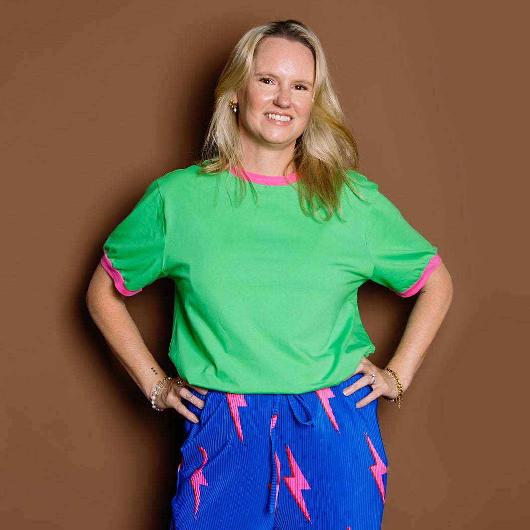 Watermelon Oversize Ringer Tee