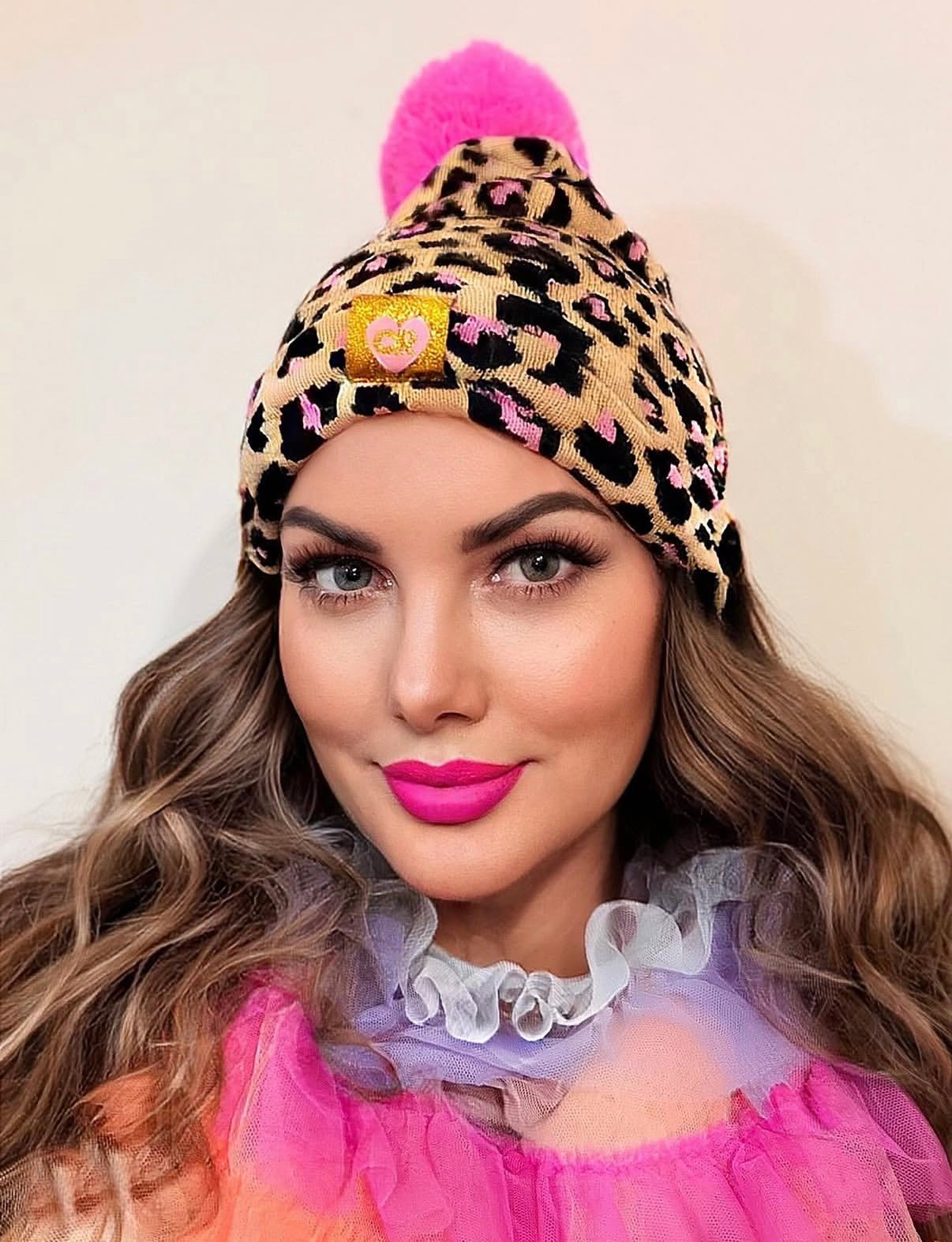Leopard Print Beanie - SMALL