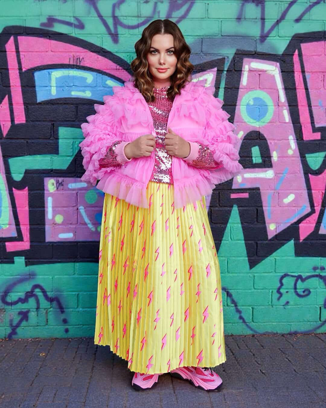 Yellow Lighting Satin Skirt