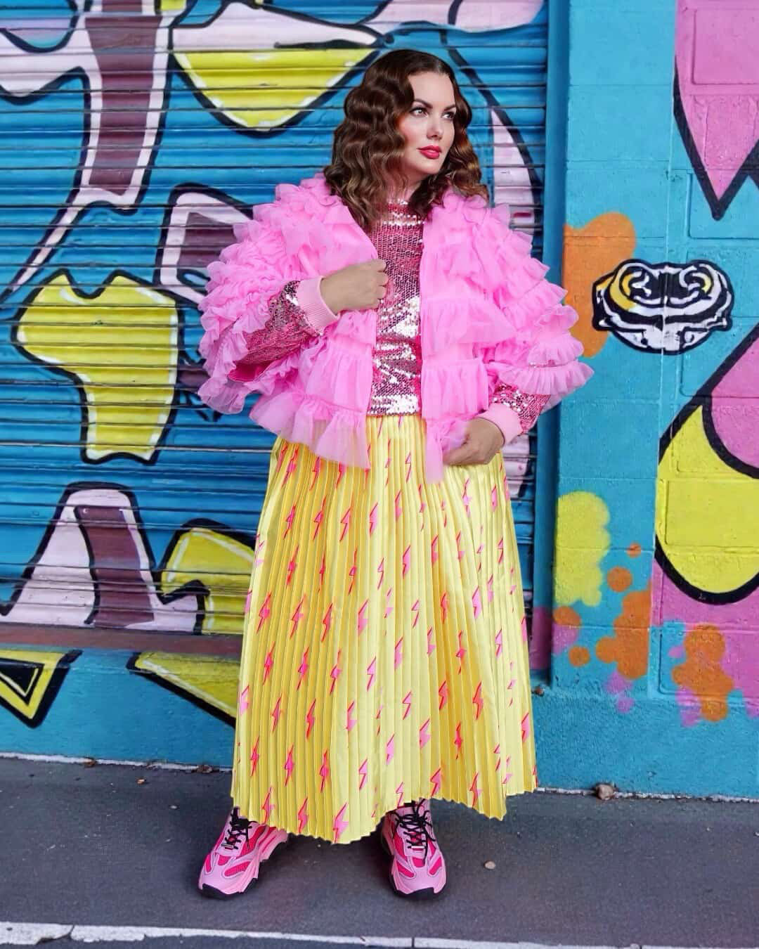 Yellow Lighting Satin Skirt