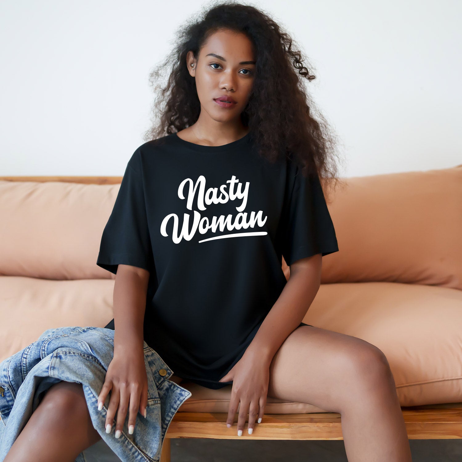 Nasty Woman Black Crew Mens Tee