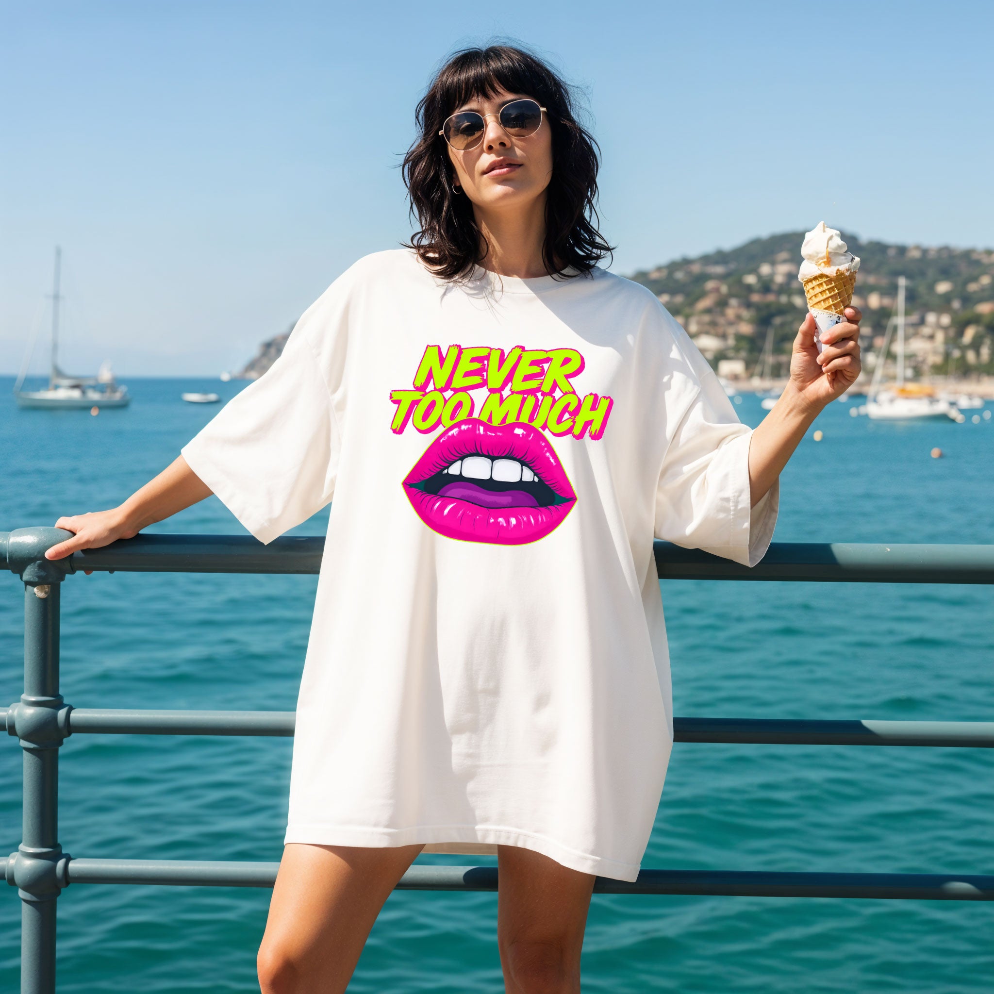 Never too Much Womens White Tee