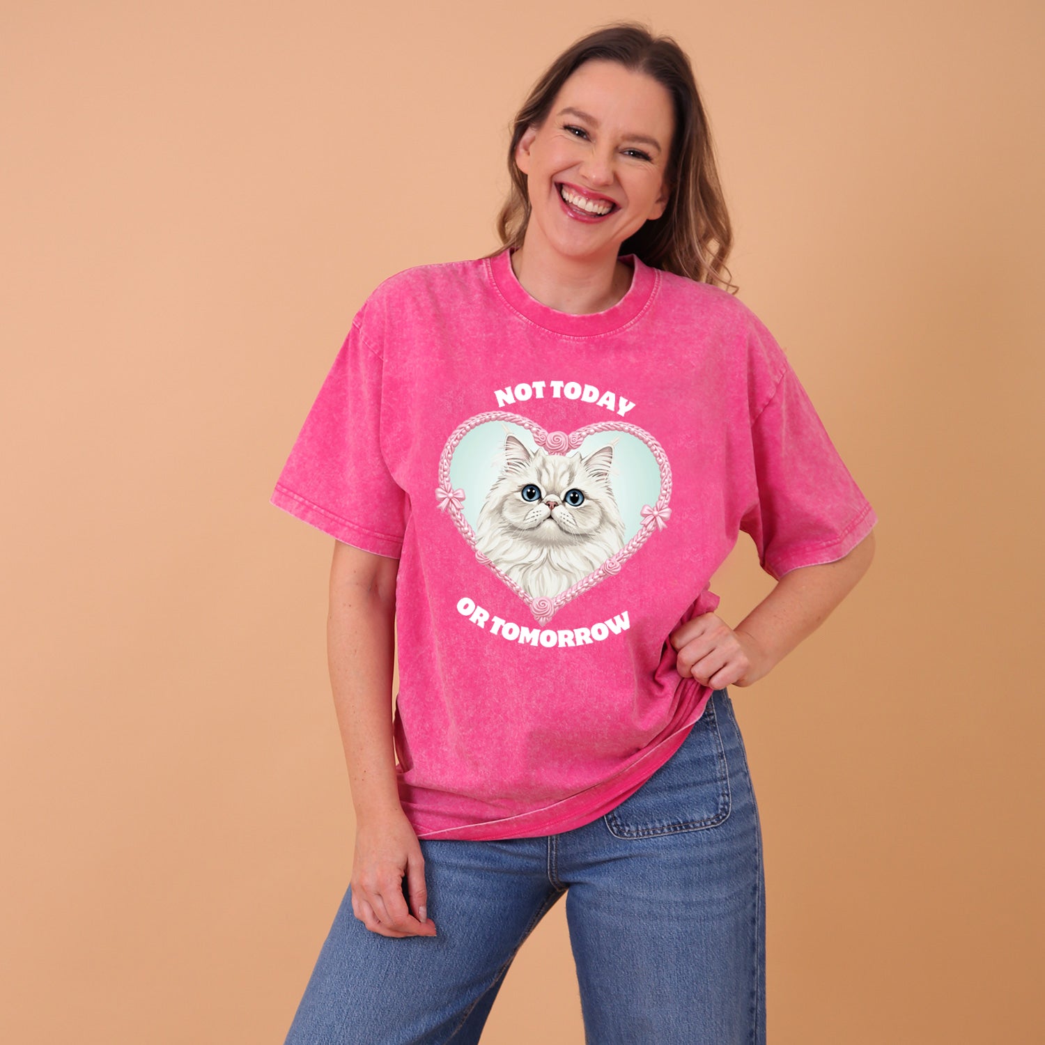 Not Today Pink Oversize Tee