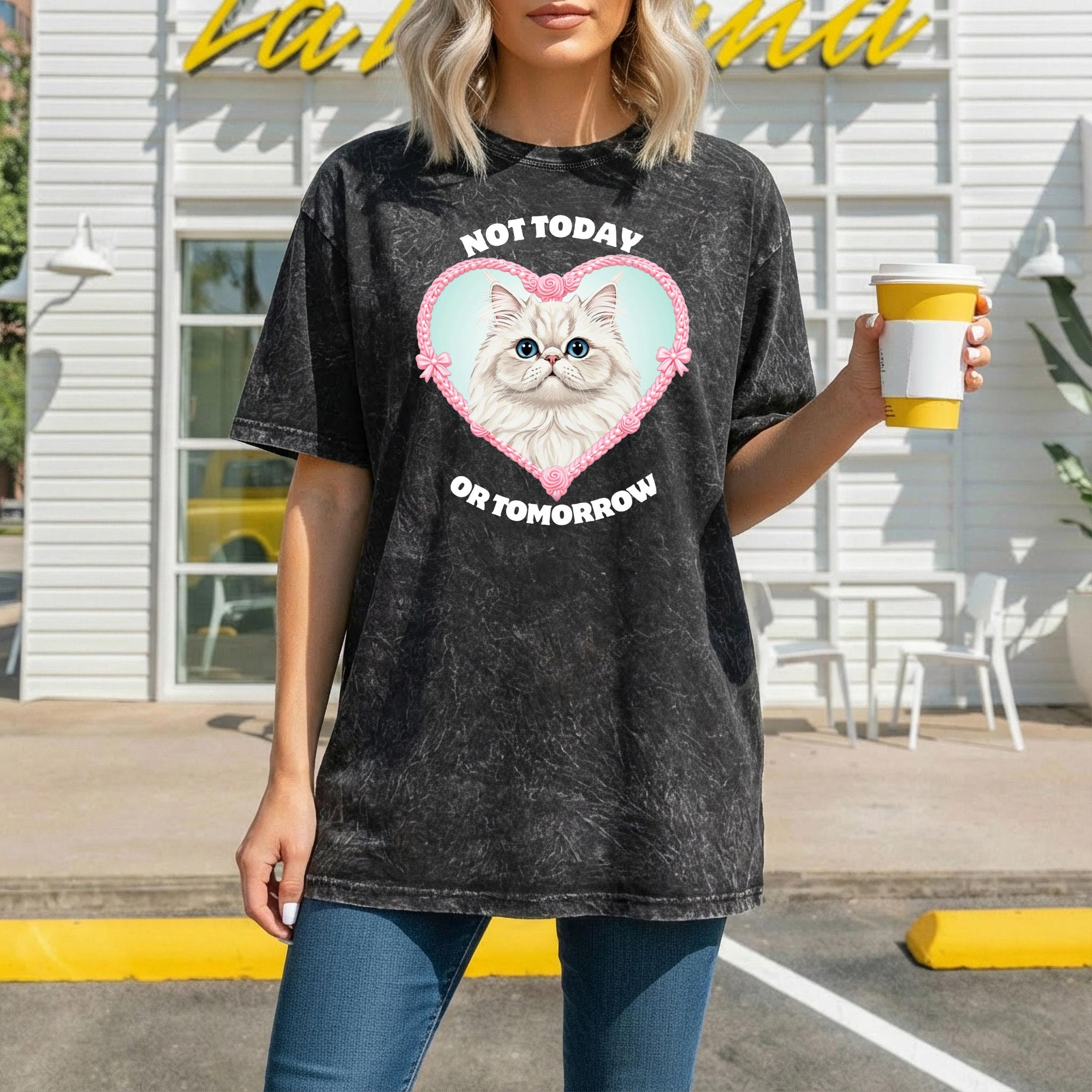 Not Today Acid Black Oversize Tee