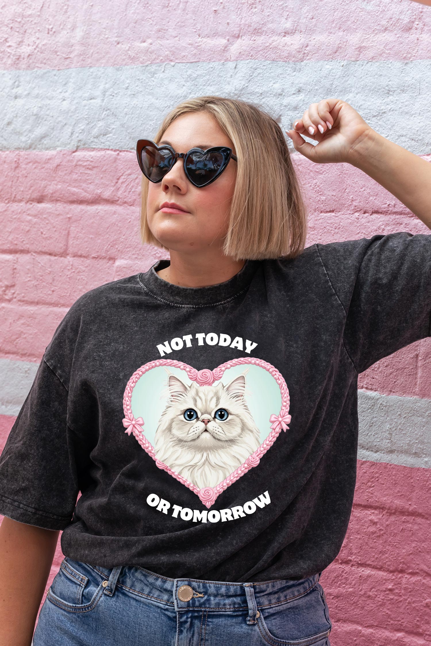 Not Today Acid Black Oversize Tee