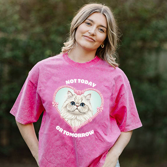 Not Today Pink Oversize Tee