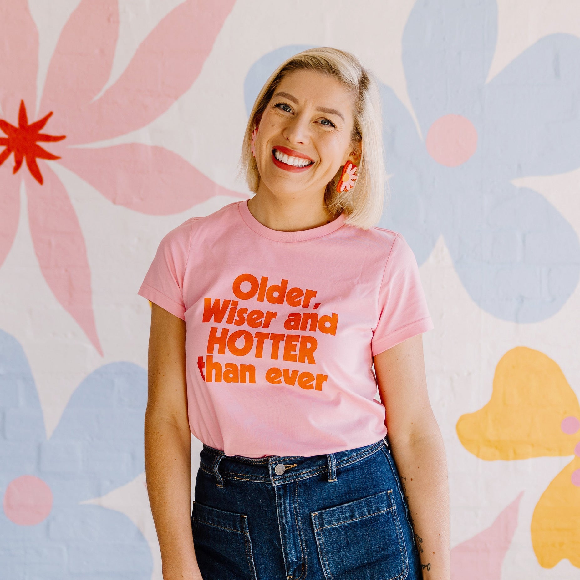 Older, Wiser and Hotter Pink Womens Tee