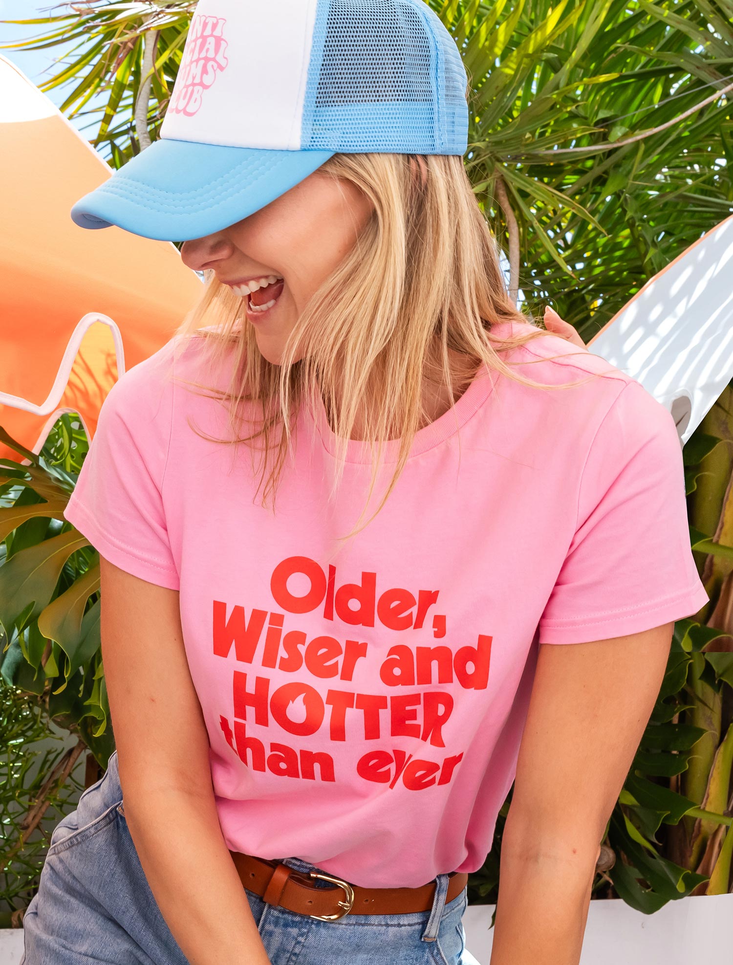 Older, Wiser and Hotter Pink Womens Tee