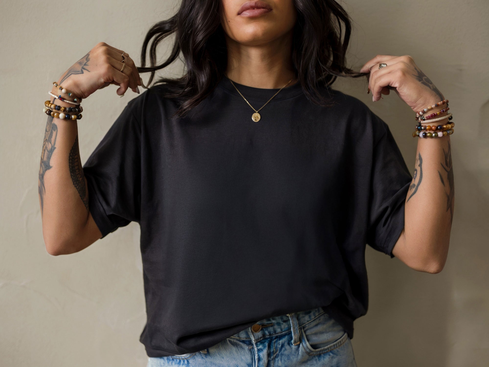 Plain Black Womens Tee