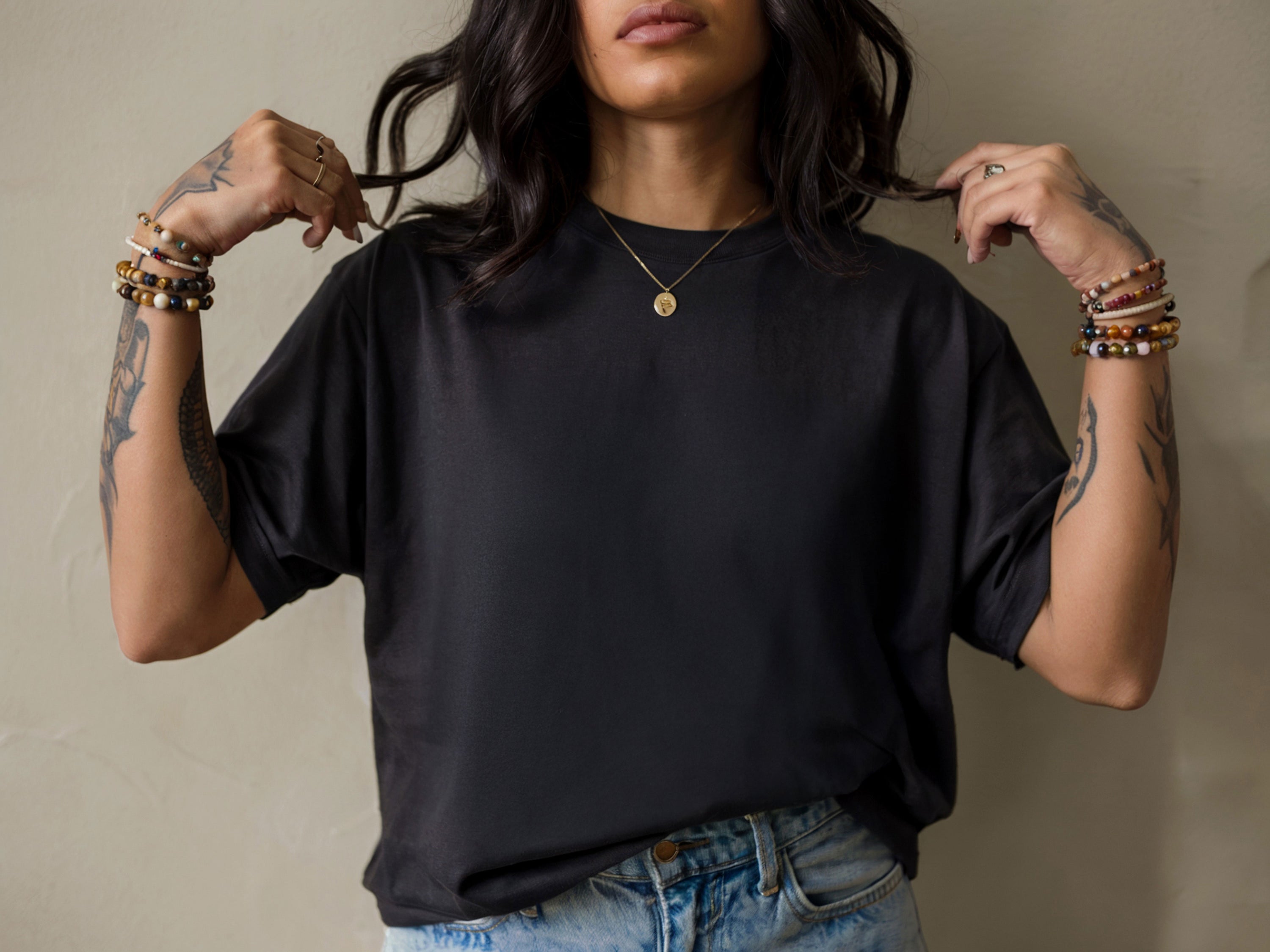Plain Black Womens Tee