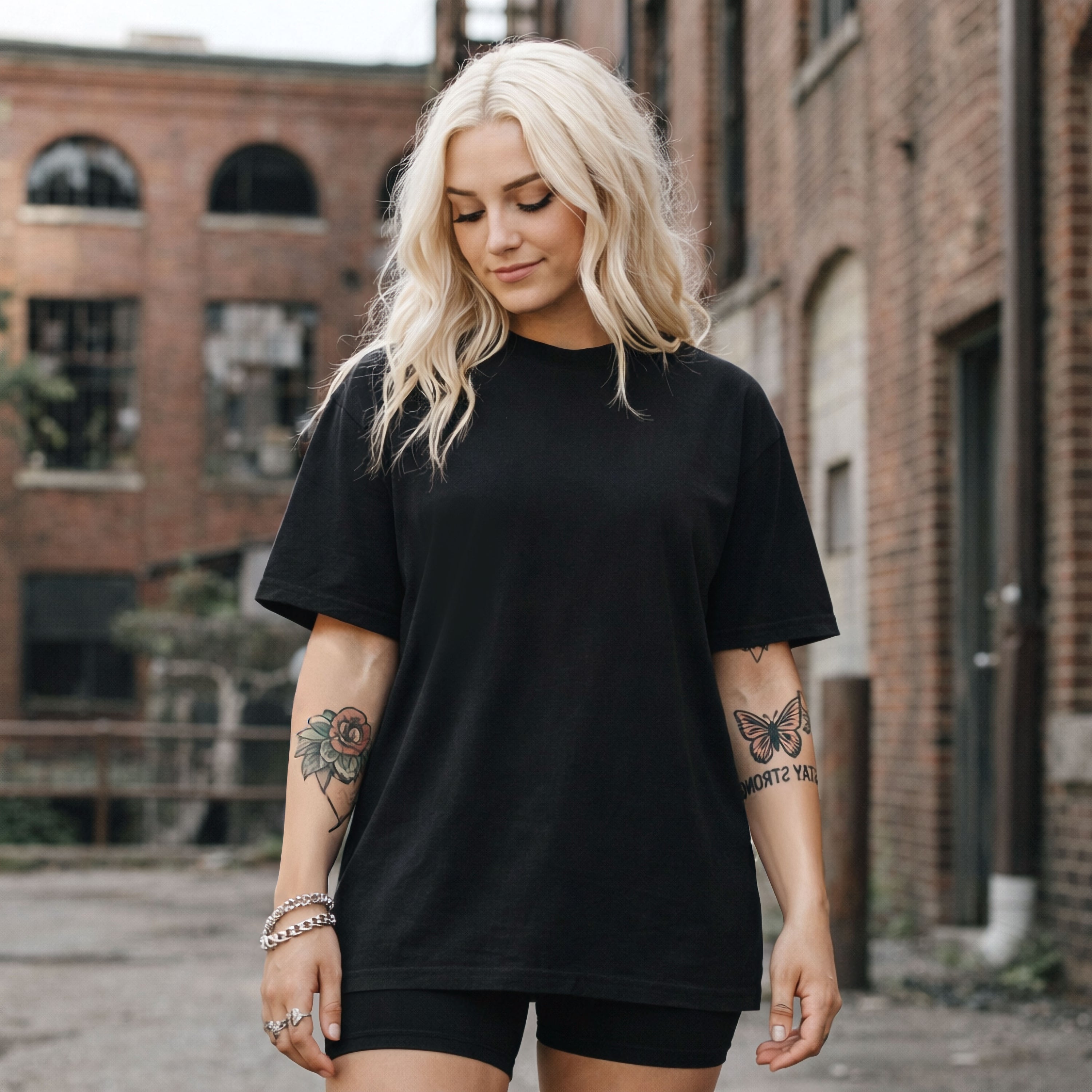 Plain Black Womens Tee