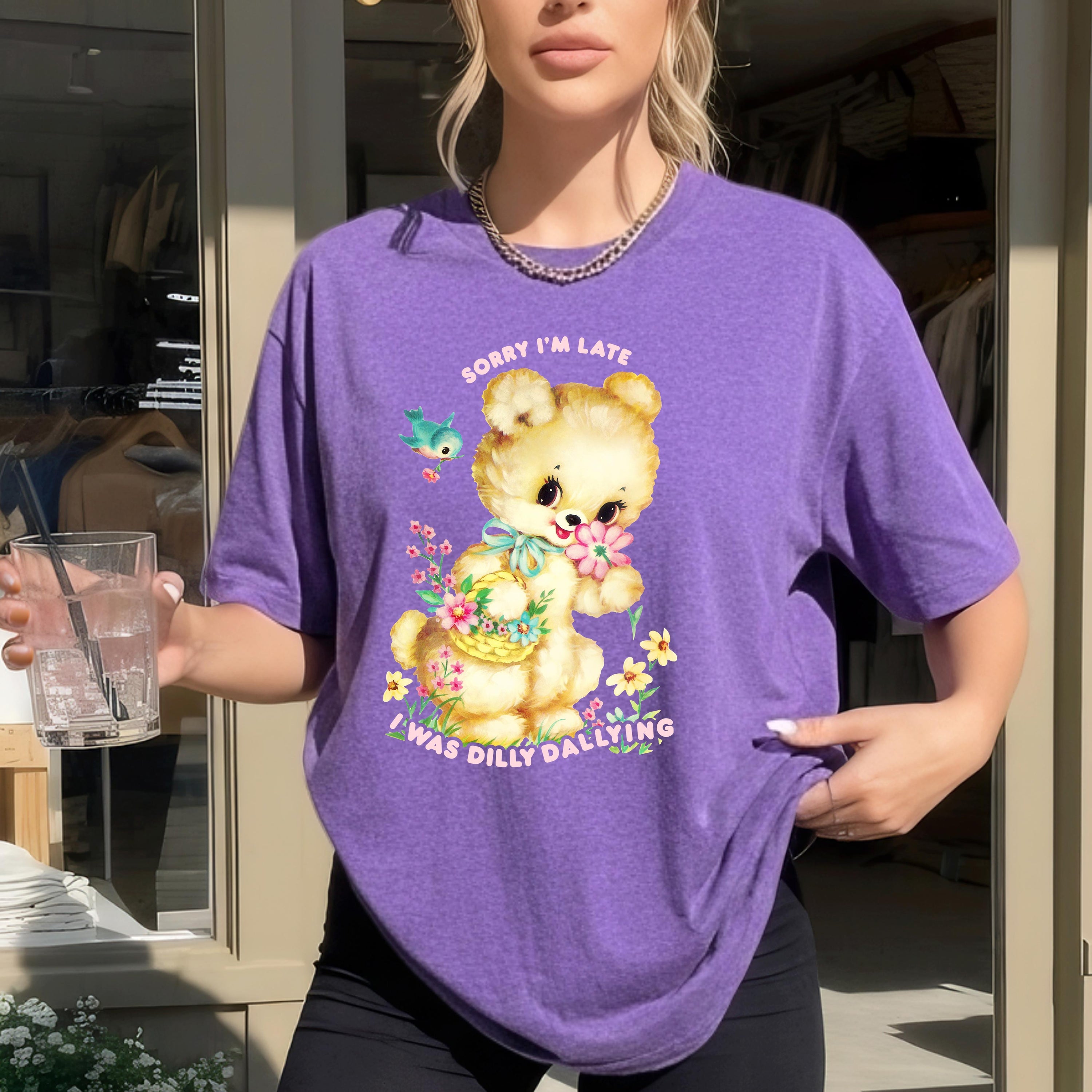 Dilly Dally Purple Acid Oversize Tee