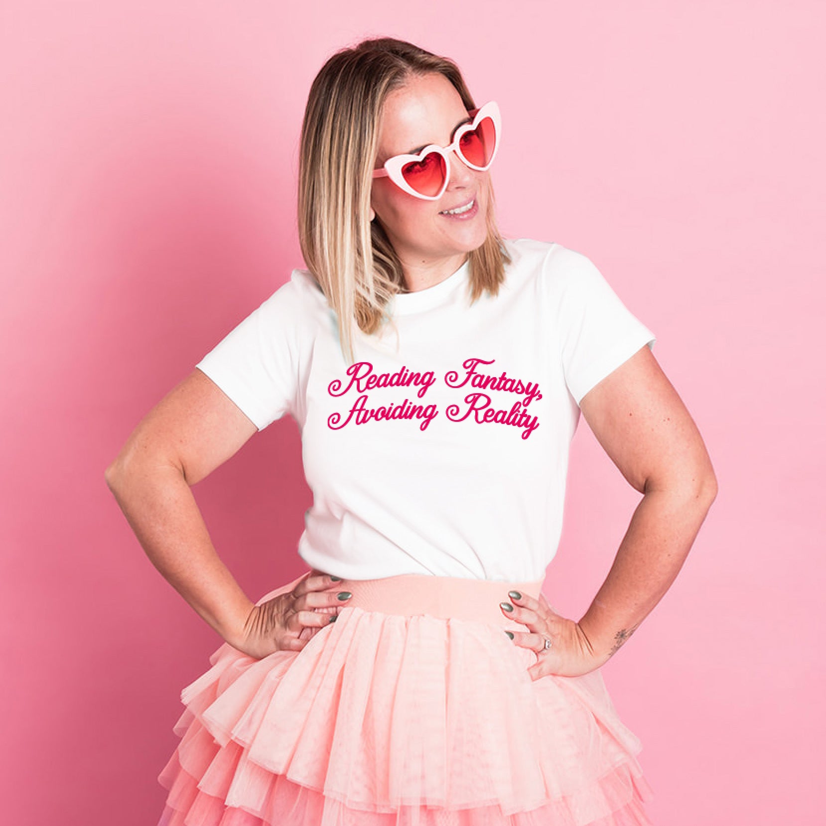 Reading Fantasy, Avoiding Reality Womens White Tee