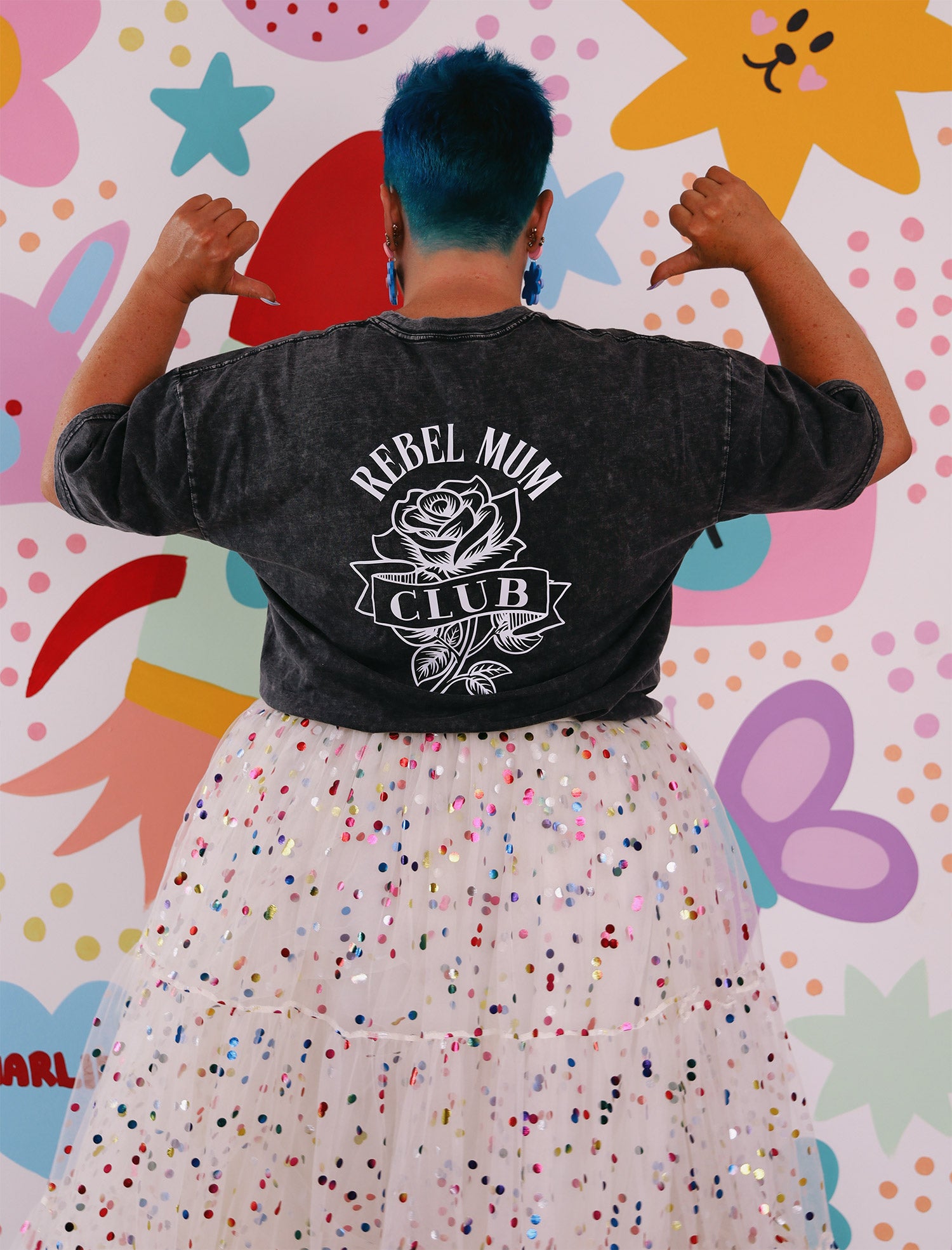 Rebel Mum Club Mens Acid Black Tee