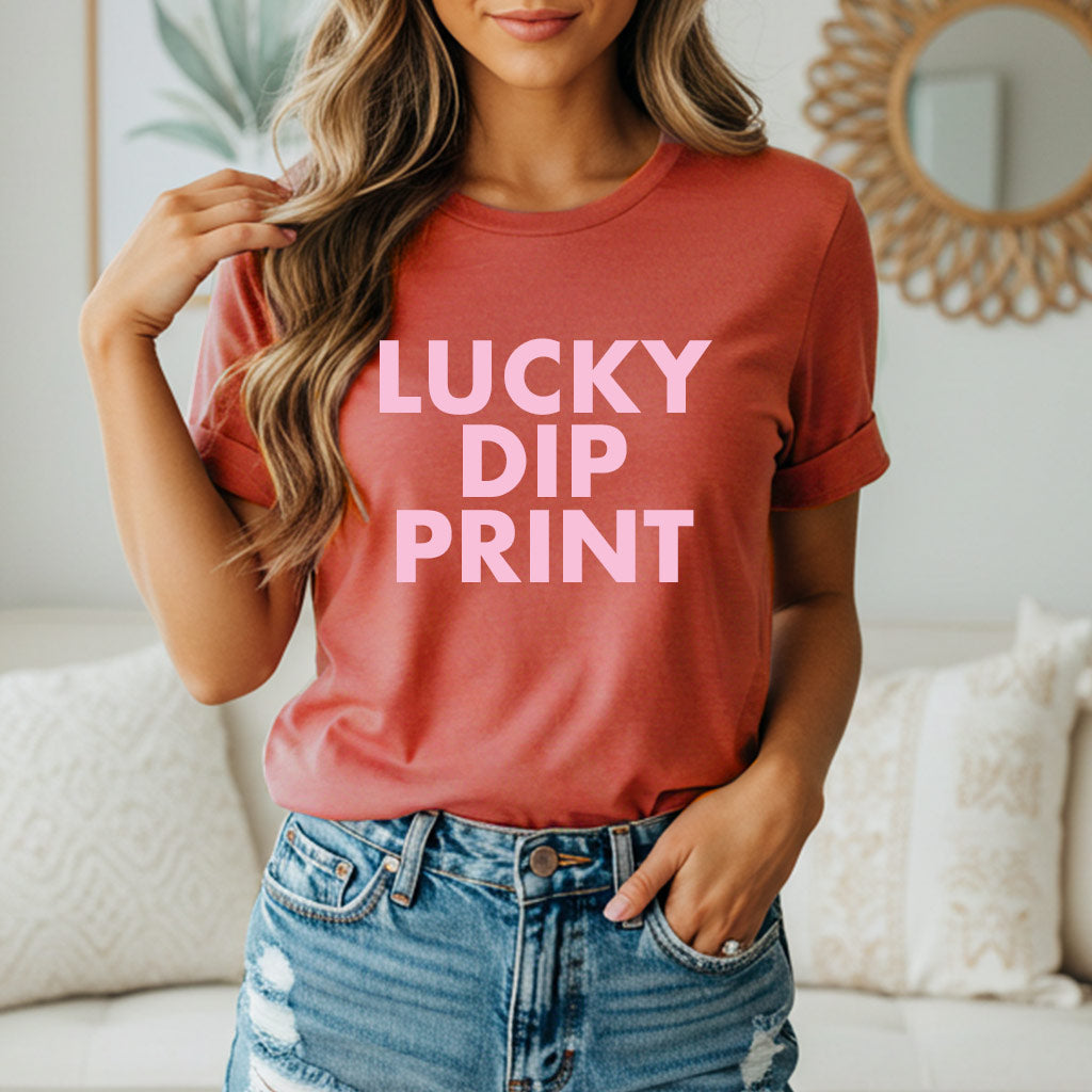 "LUCKY DIP" Pale Red Womens Tee